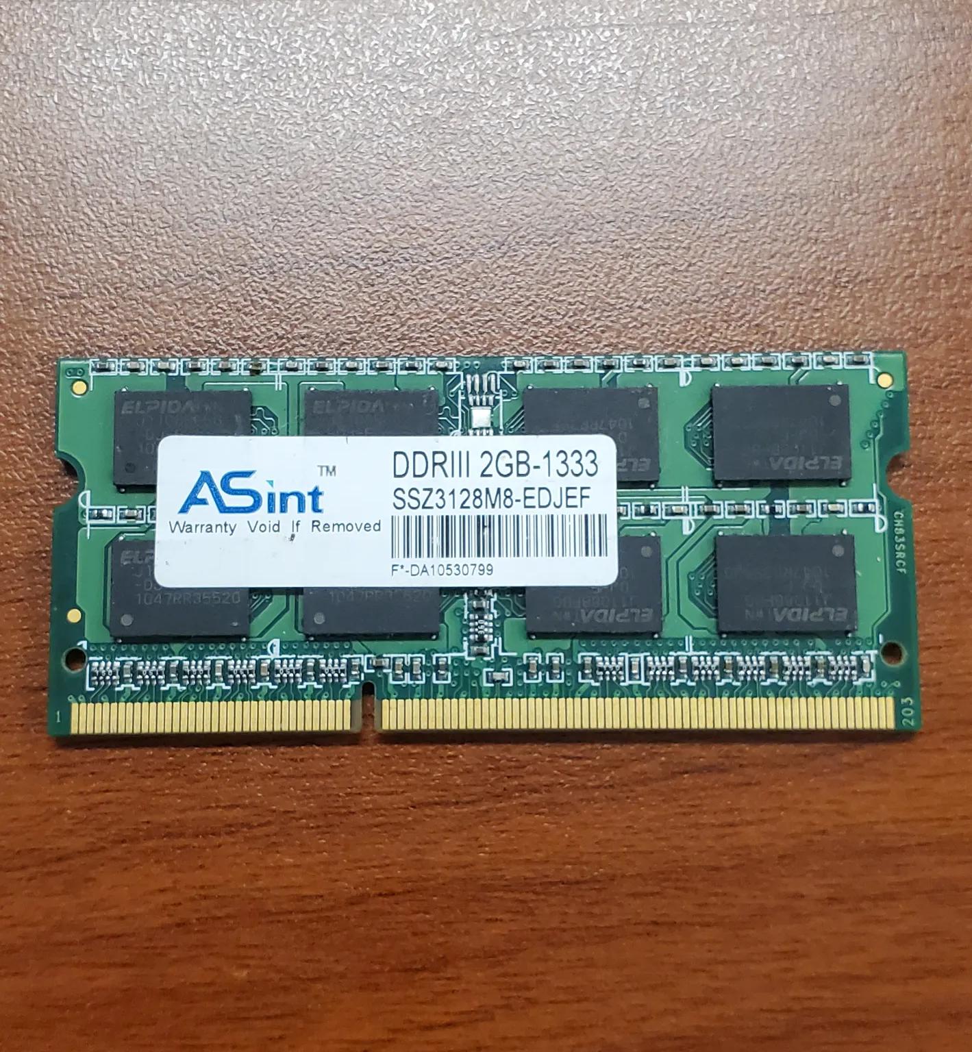 Asint 2GB DDR3 1333MHz PC3-10600 Laptop Memory - 1 Stick