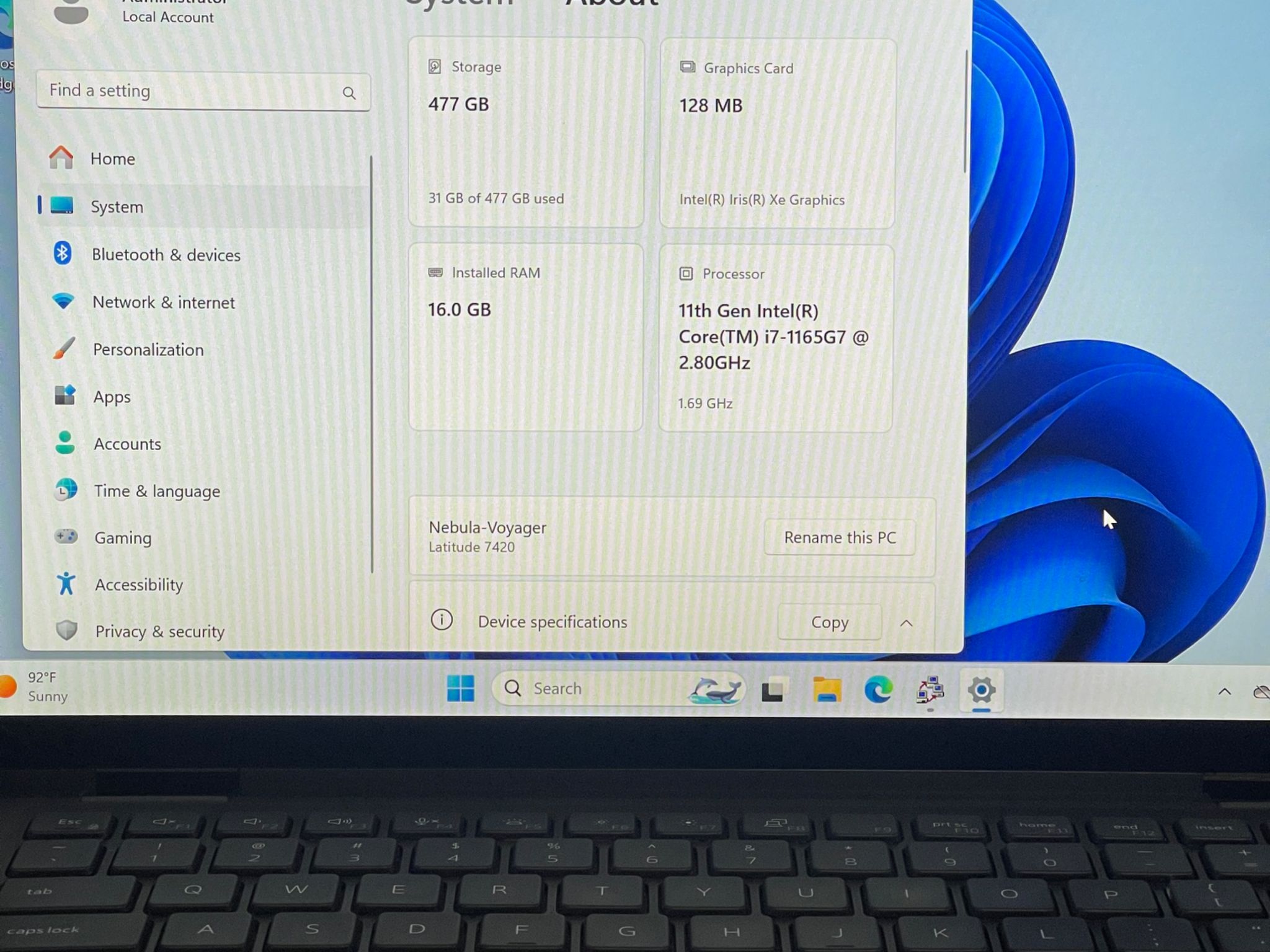 Stellar Nubula | Dell Latitude 7420 14"| i7-1185G7 3.0GHz 16GB 512GB