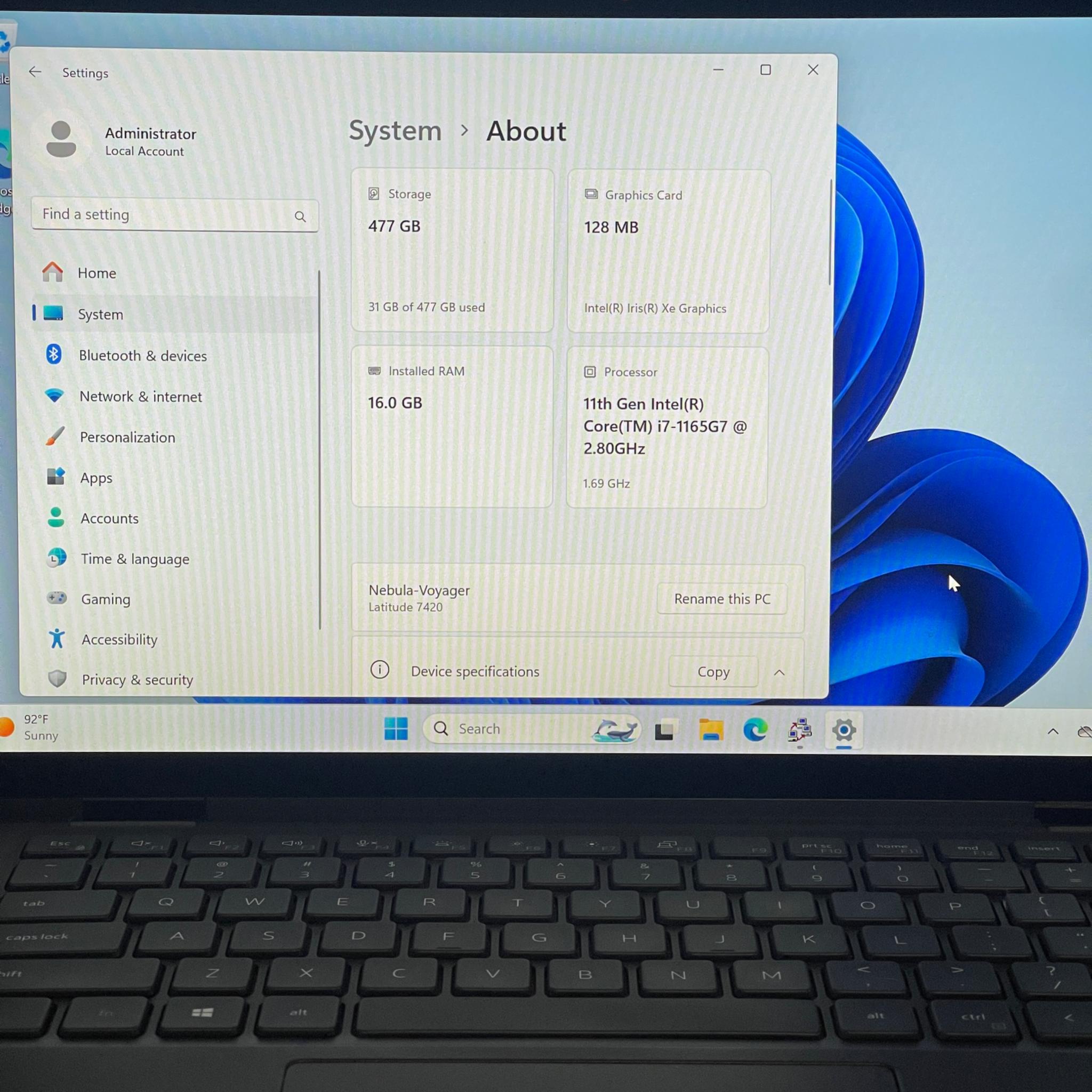 Stellar Nubula | Dell Latitude 7420 14"| i7-1185G7 3.0GHz 16GB 512GB