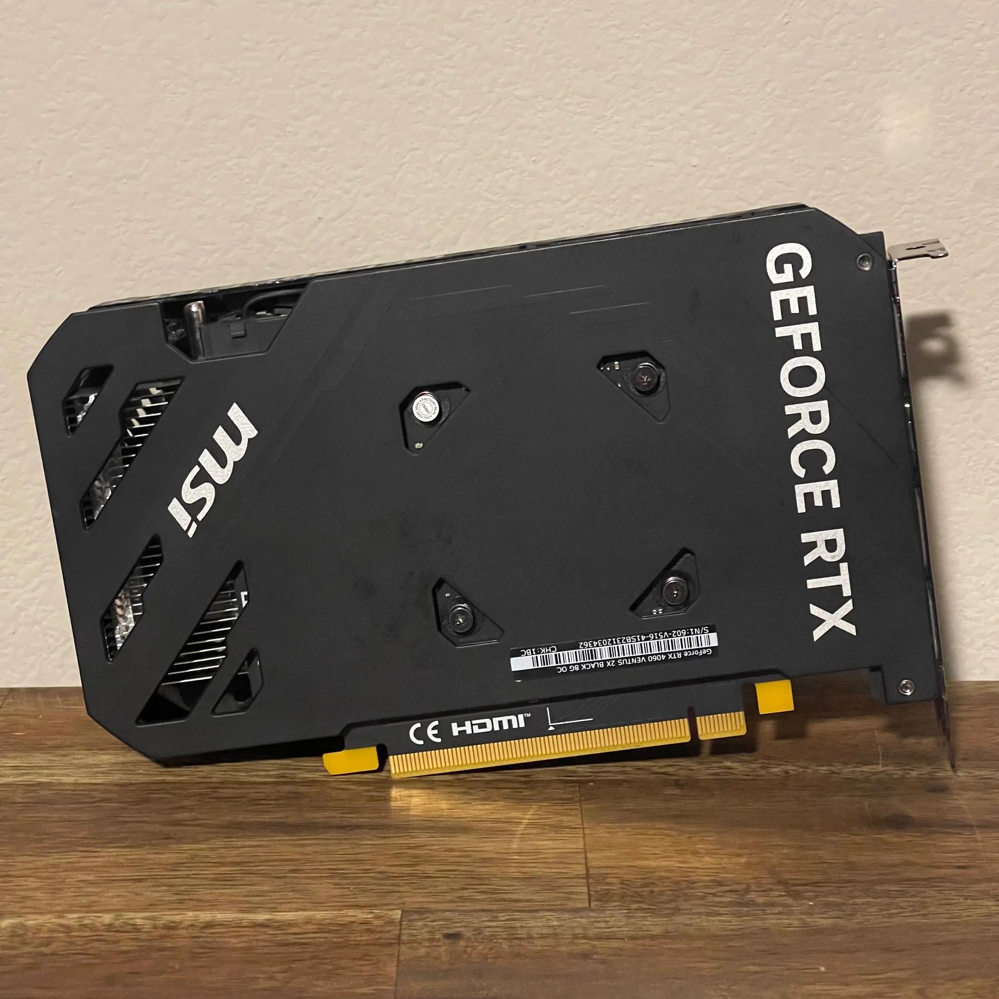 MSI GeForce RTX™ 4060 VENTUS 2X BLACK 8G OC
