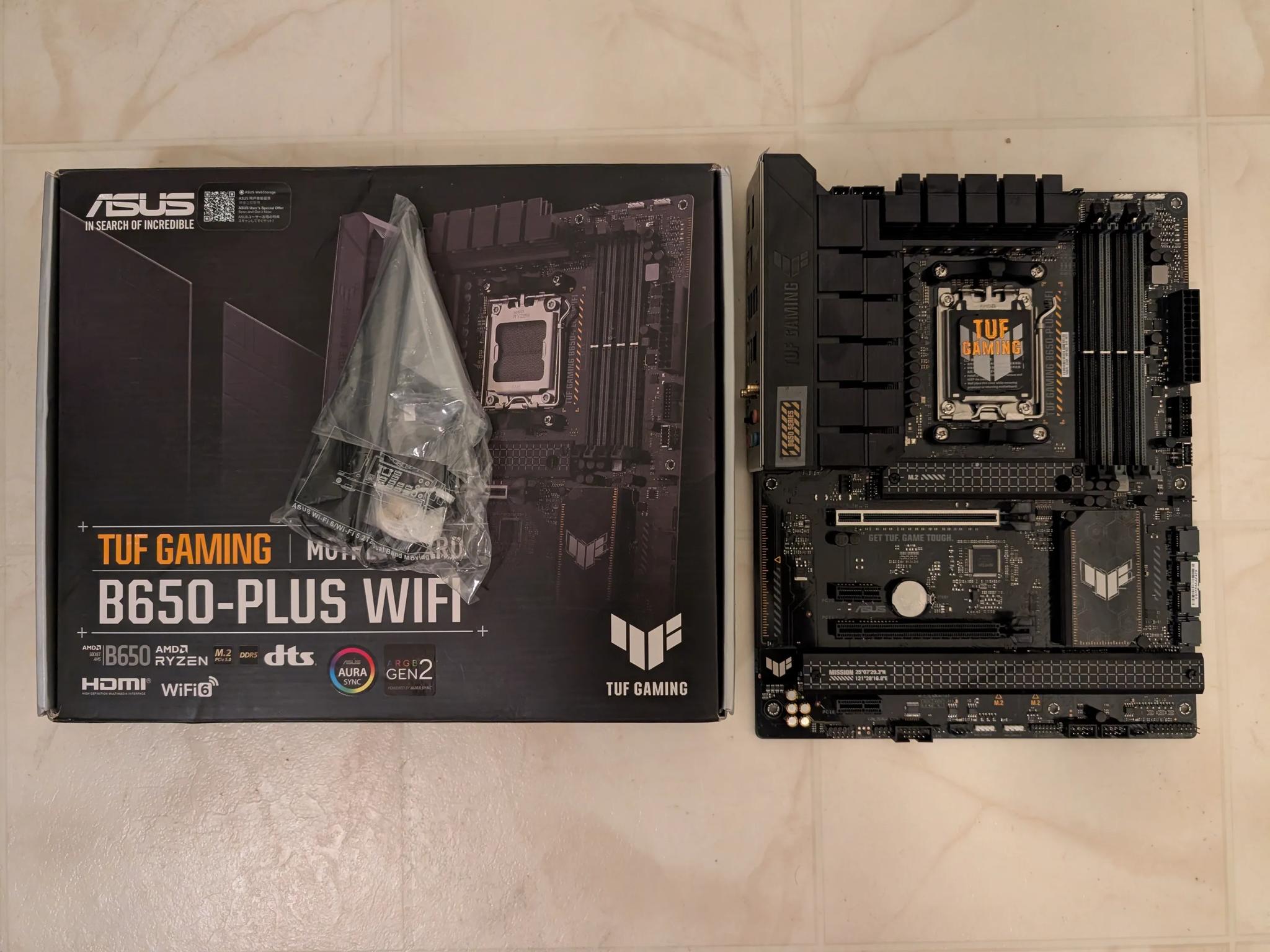 ASUS TUF GAMING B650-PLUS WIFI AM5, ATX motherboard, PCIe® 5.0 M.2 , DDR5
