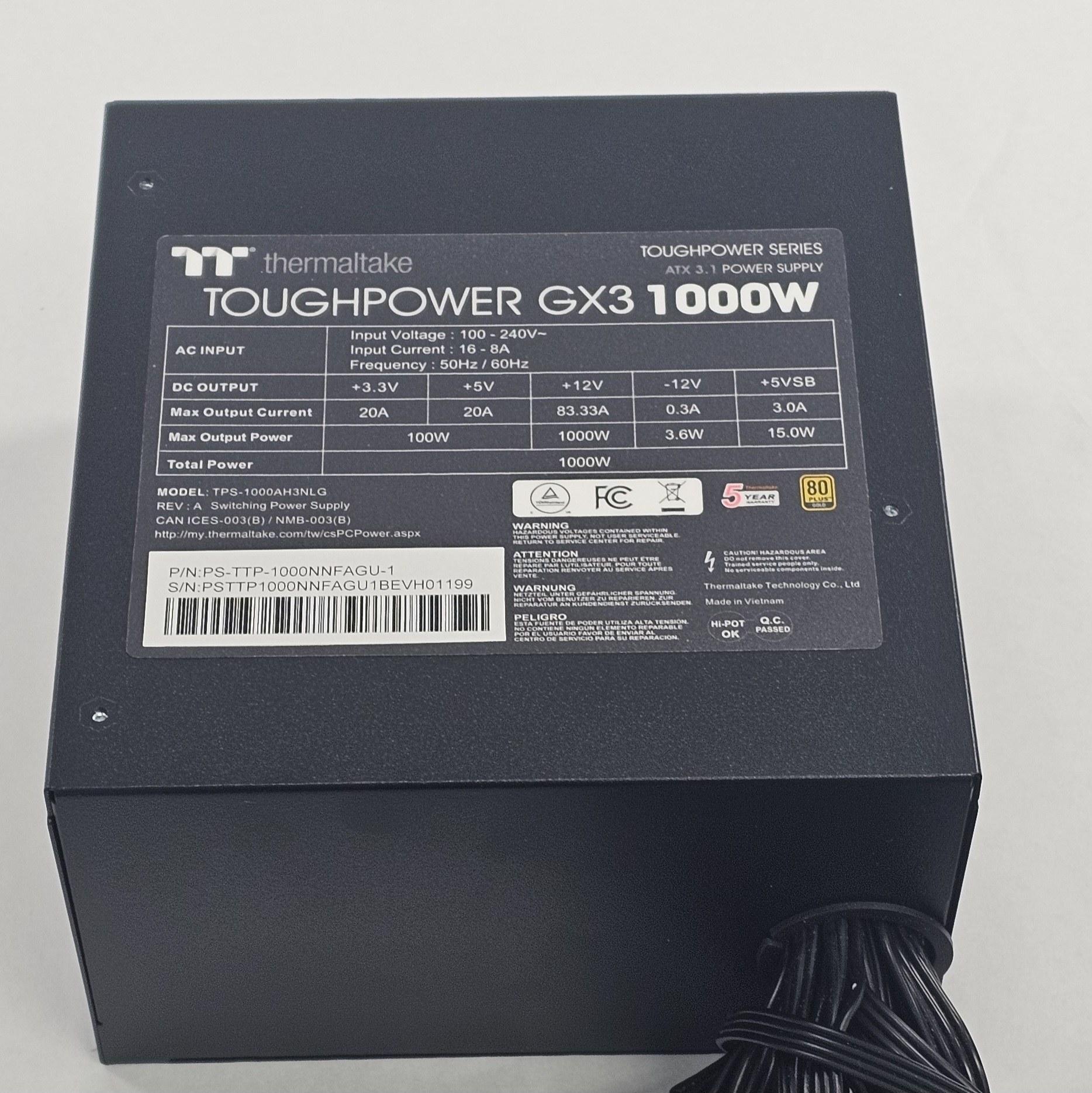 1000 Watt PSU Thermaltake Toughpower GX3 Power Supply