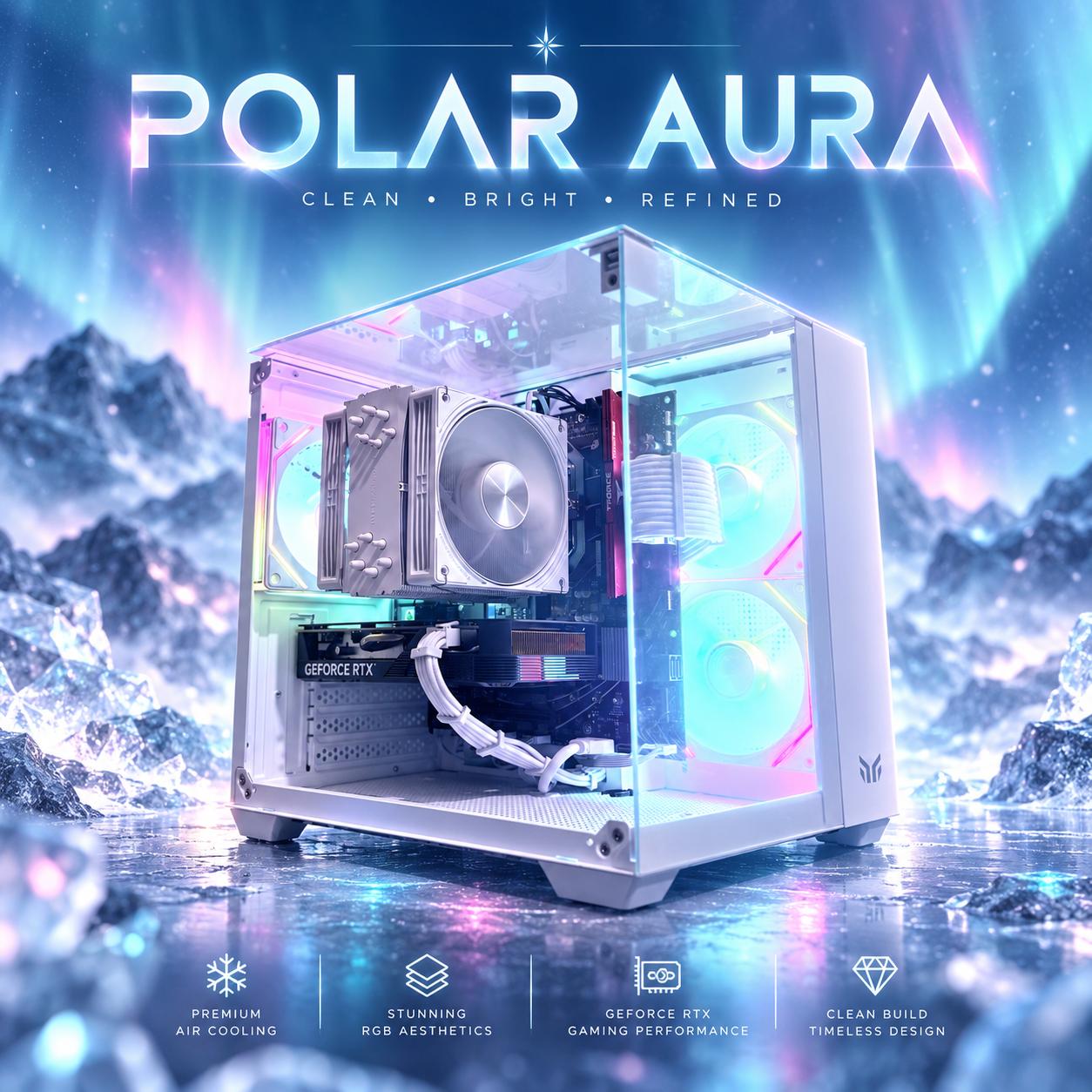 ⚪️"Polar Aura"🌈| 1440p Gaming | RTX 4060 Ti | Ryzen 7 8700F | 16GB DDR5 | 1TB SSD | Free Shipping