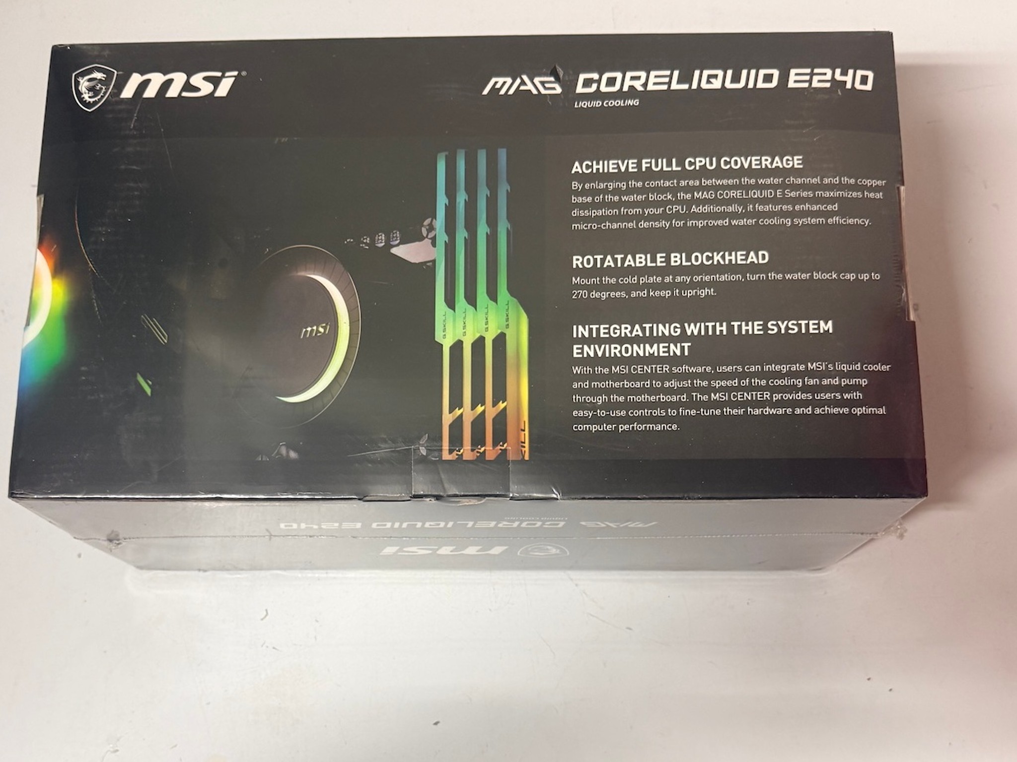 New MSI MAG CORELIQUID E240 AIO CPU Liquid Cooler