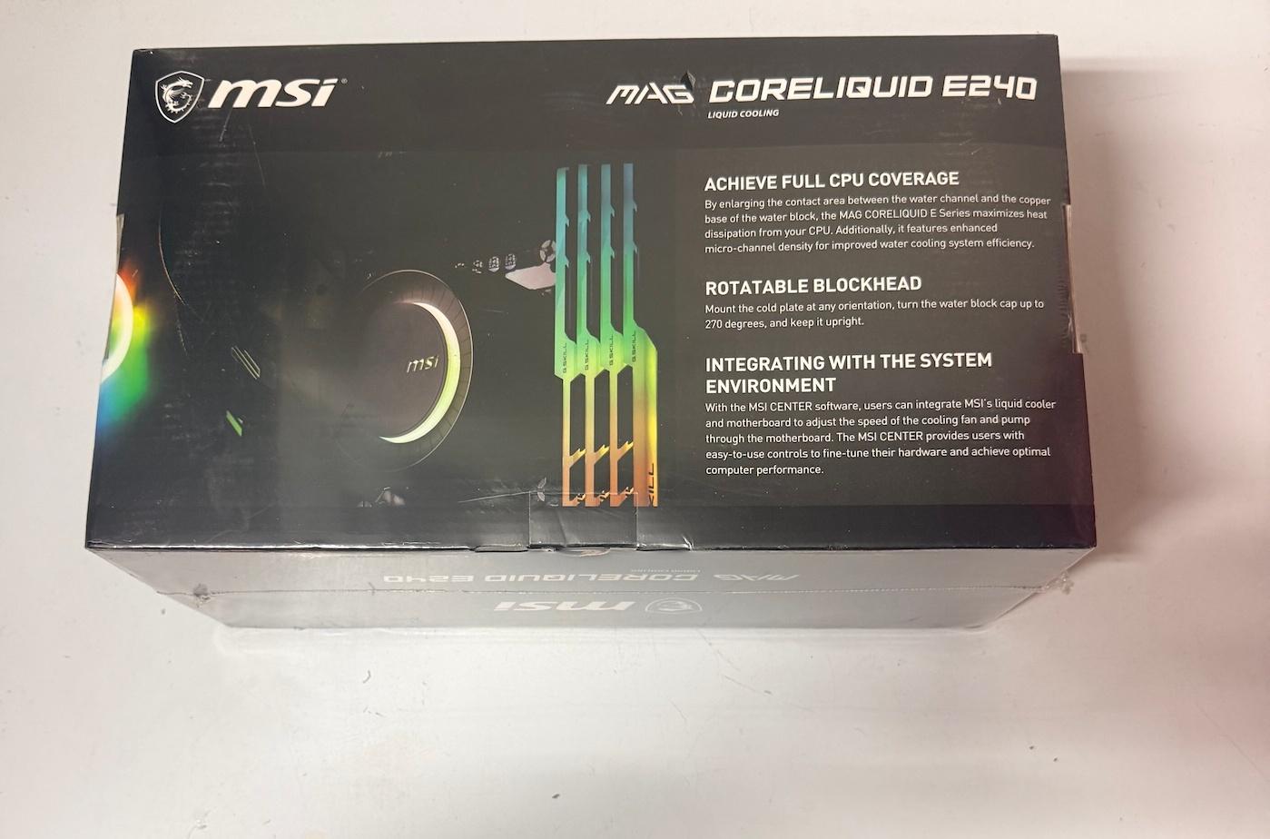 New MSI MAG CORELIQUID E240 AIO CPU Liquid Cooler