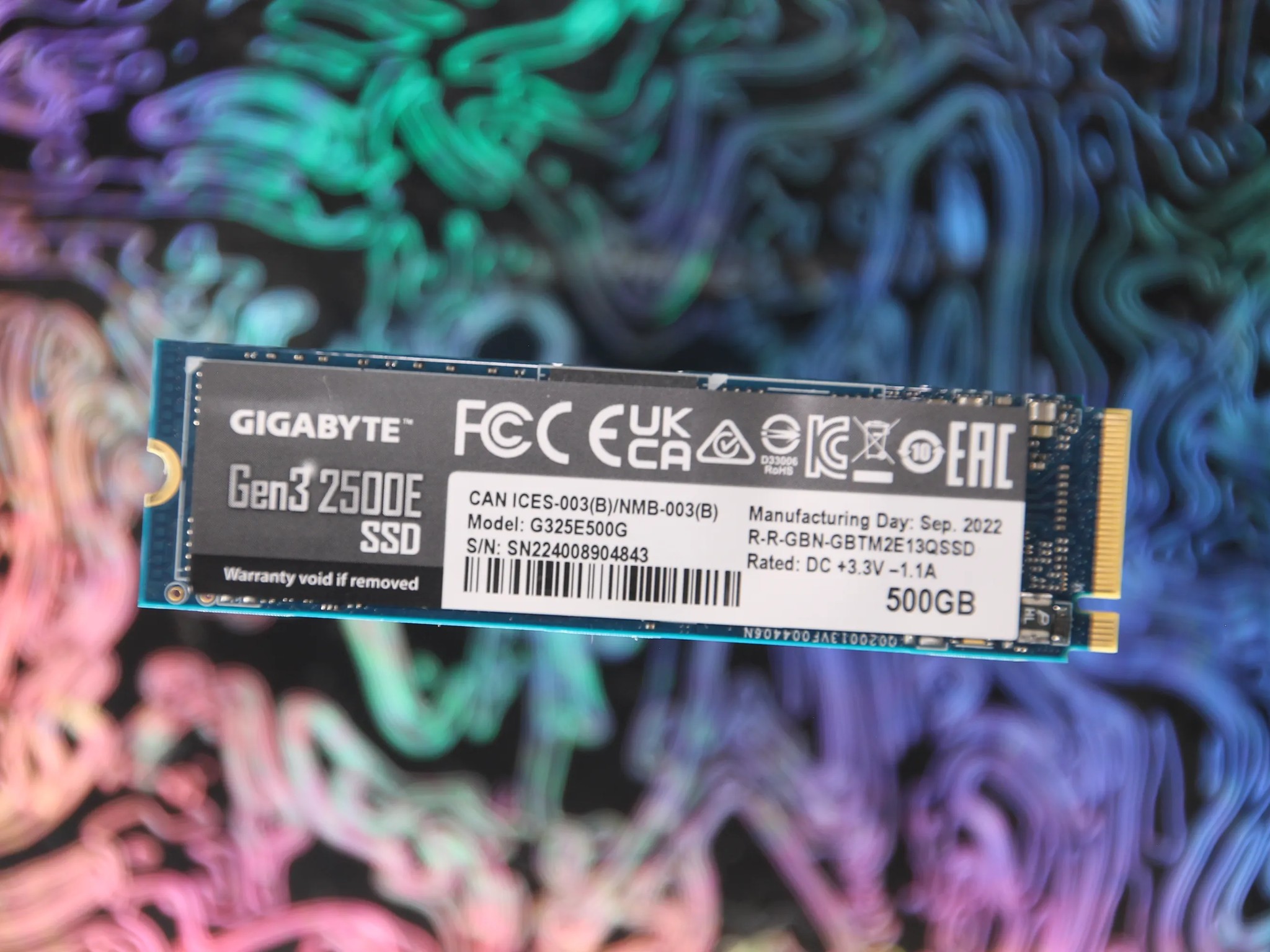 Gigabyte 2500E 500GB Gen3.0 NVMe SSD
