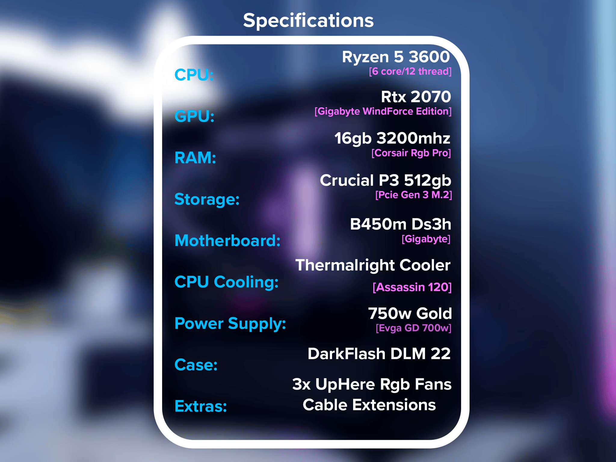 DIMM | RTX 2070 - Ryzen 5 3600 Gaming and Streaming PC