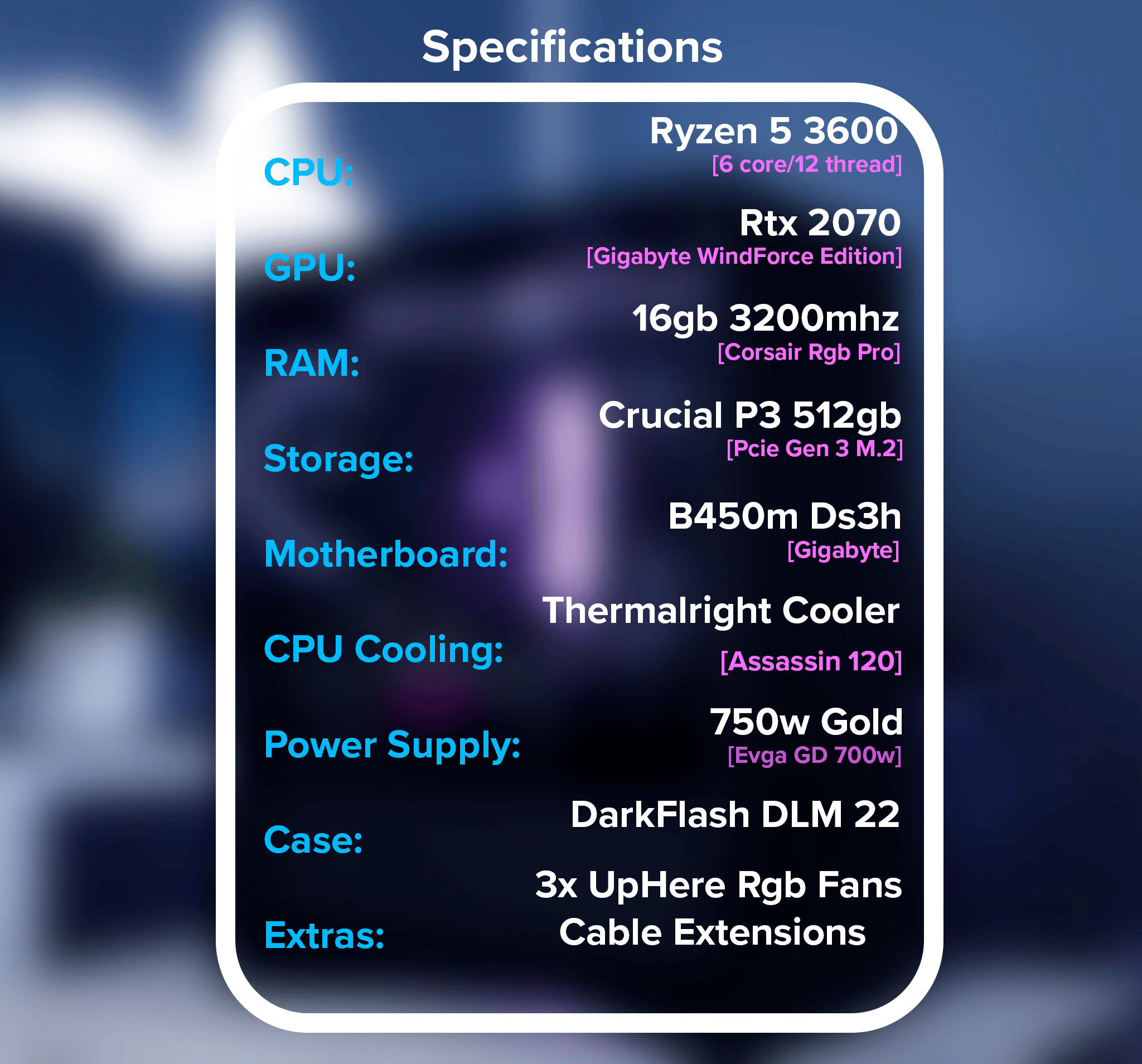 DIMM | RTX 2070 - Ryzen 5 3600 Gaming and Streaming PC