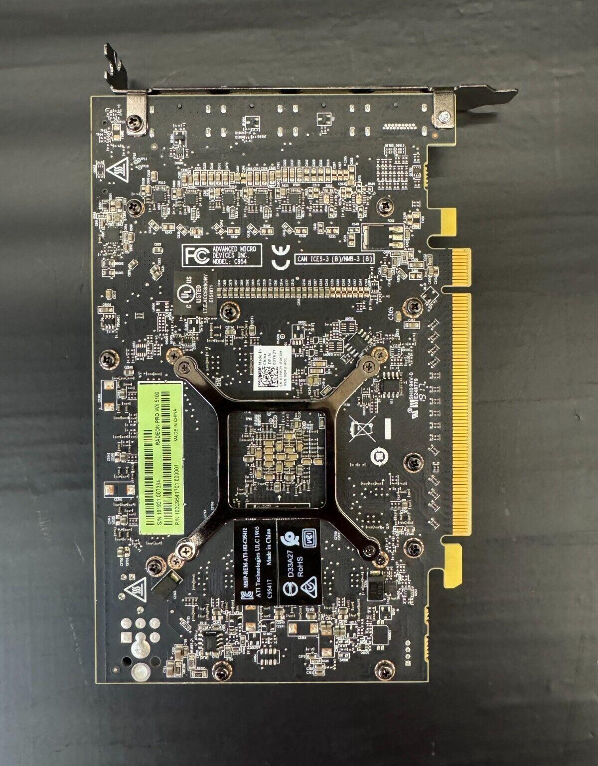 AMD Radeon Pro WX 5100 8GB GDDR5 Graphics Card - 4x Mini DisplayPort