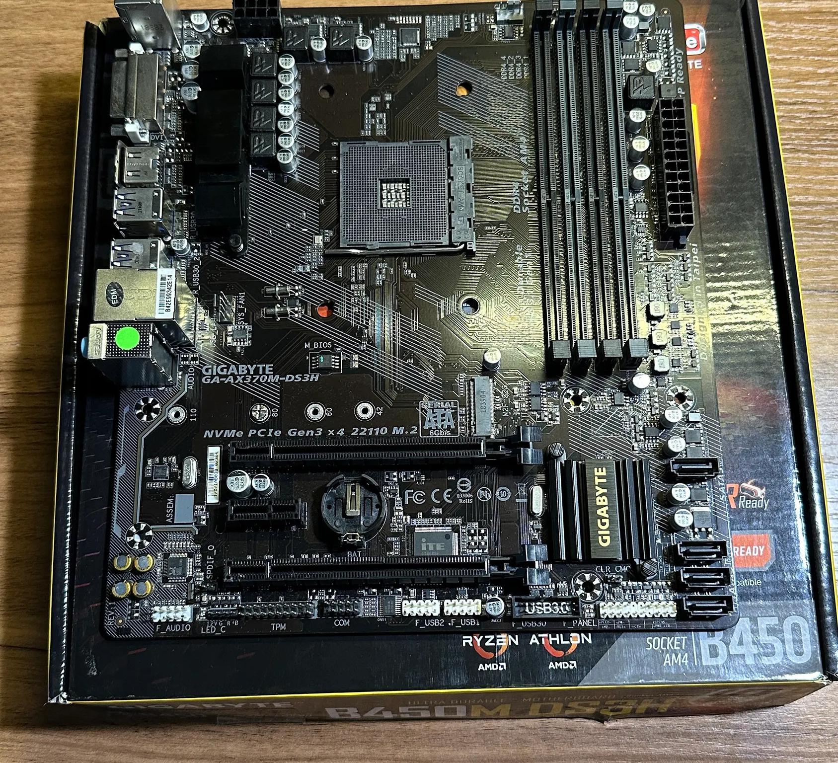 GIGABYTE AX370M-DS3H AMD AM4 MATX Desktop Motherboard (AS-IS) Free Shipping