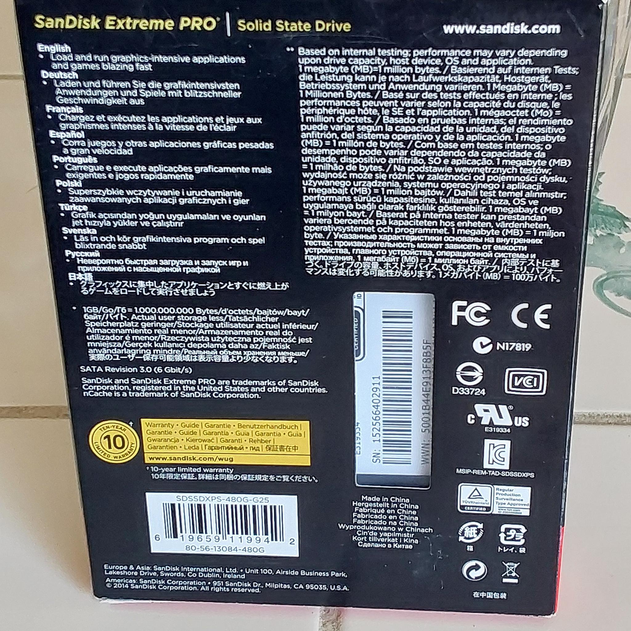 NEW SanDisk Extreme PRO-Series 480GB SATA 6.0Gb/s 2.5" Internal Solid-State Drive