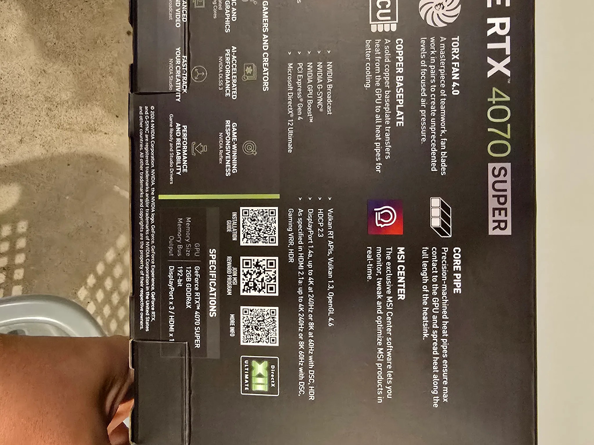 MSI 4070 Super 12gb