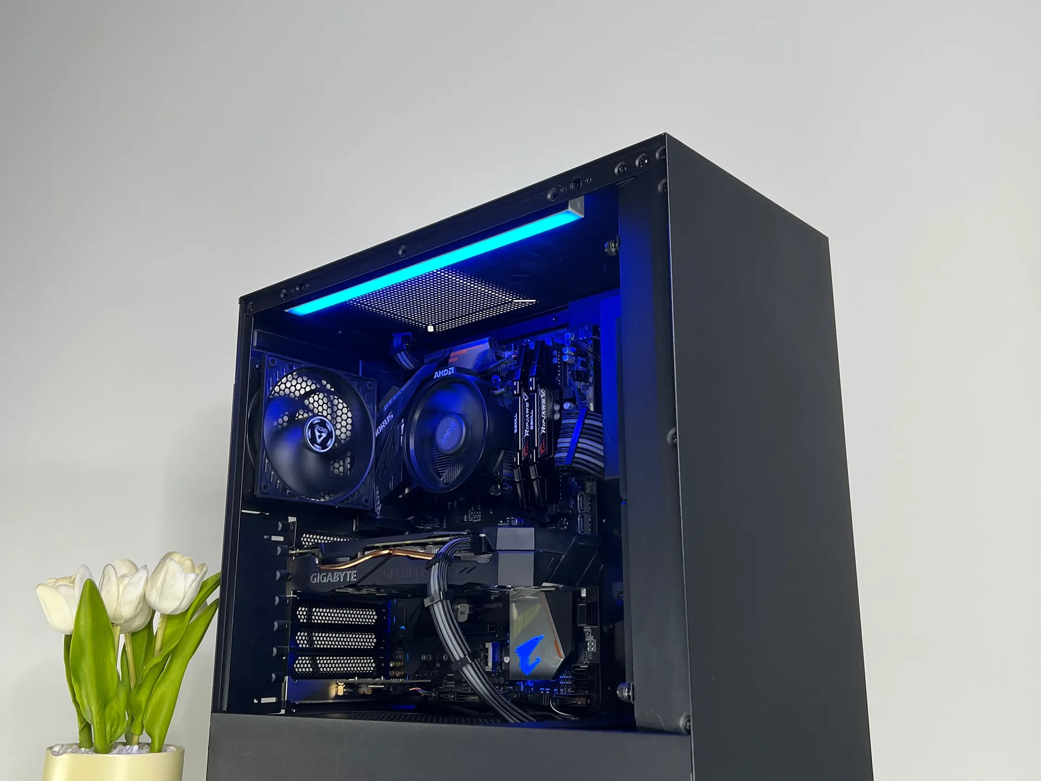 🖤Ryzen 5 2600 | GTX 1660ti 6GB ⬛| 16GB Ram | 1TB NVME SSD 🖤Custom Black PC ⬛