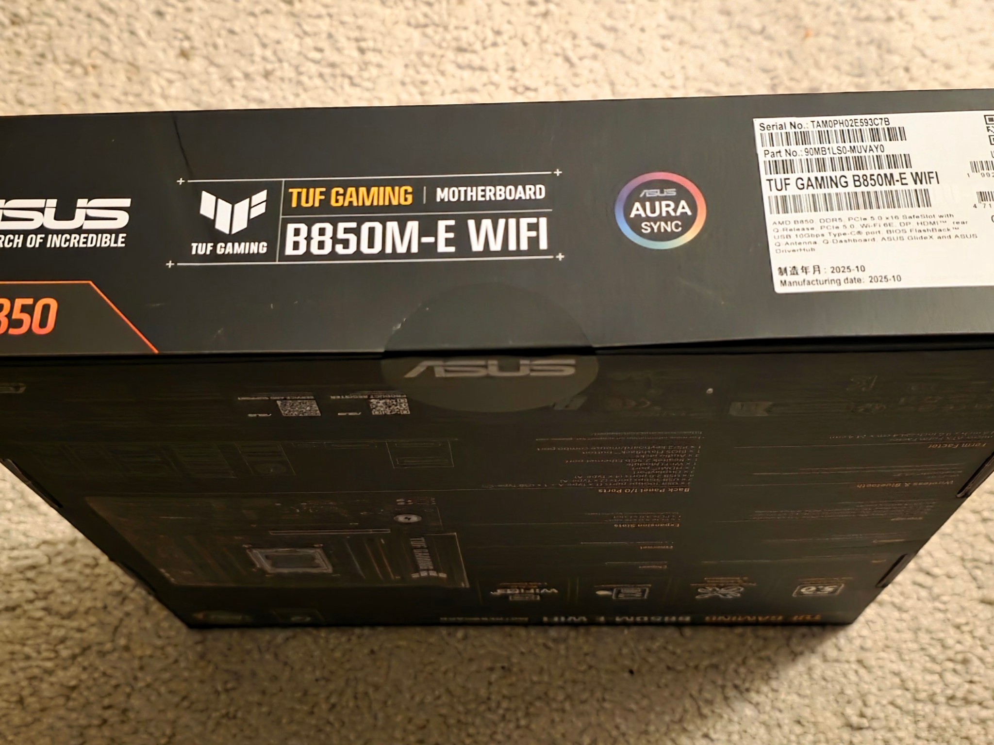 ASUS TUF GAMING B850M-E WIFI AM5 mATX Motherboard Brand New Sealed