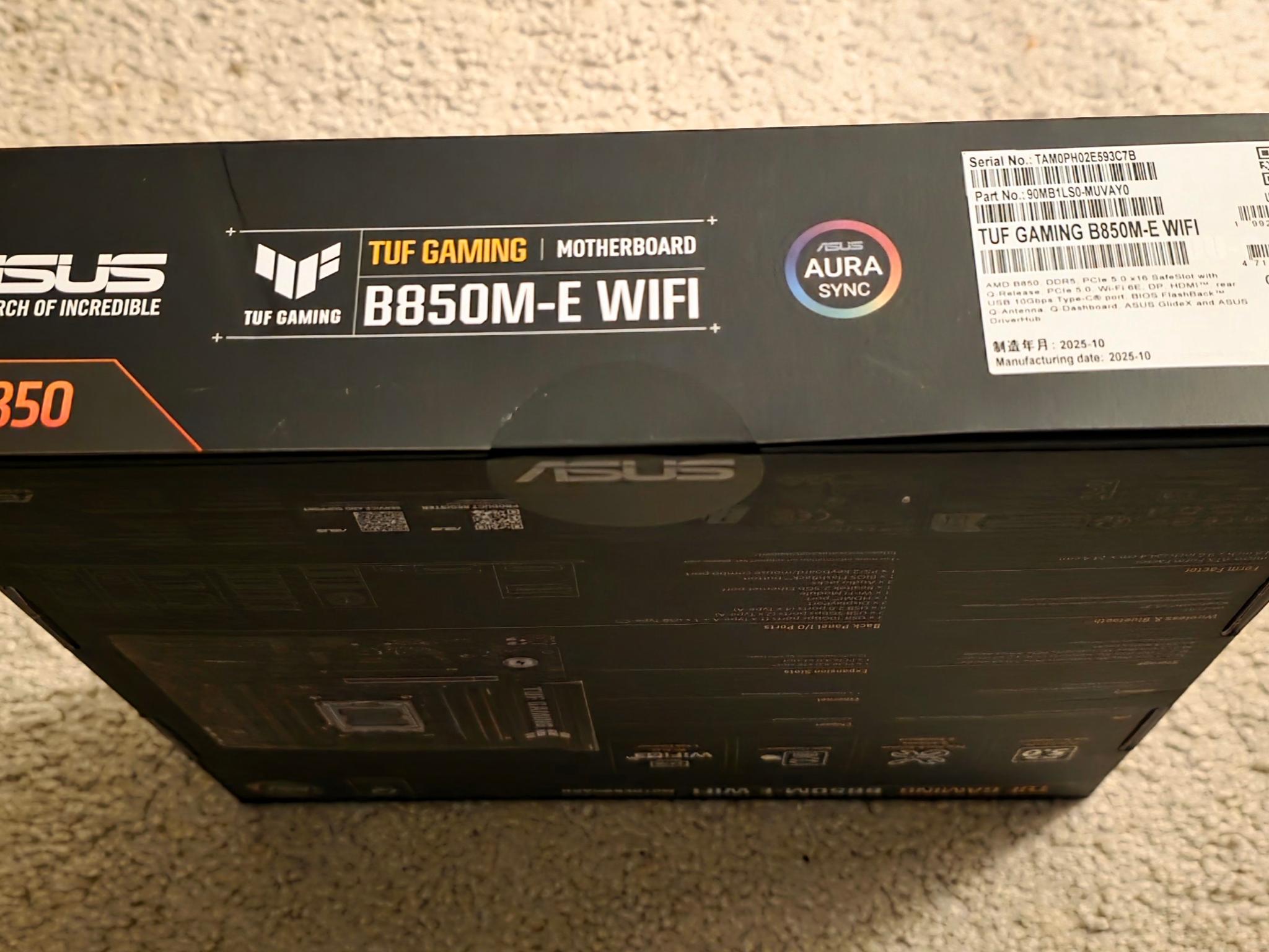 ASUS TUF GAMING B850M-E WIFI AM5 mATX Motherboard Brand New Sealed