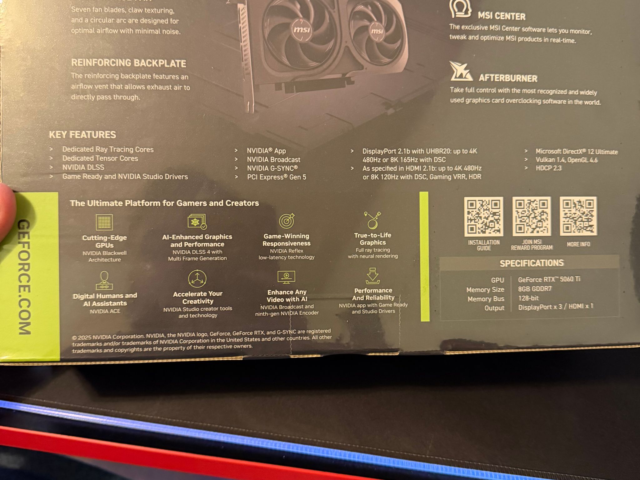 MSI RTX 5060 Ti INSPIRE 2X OC 8G
