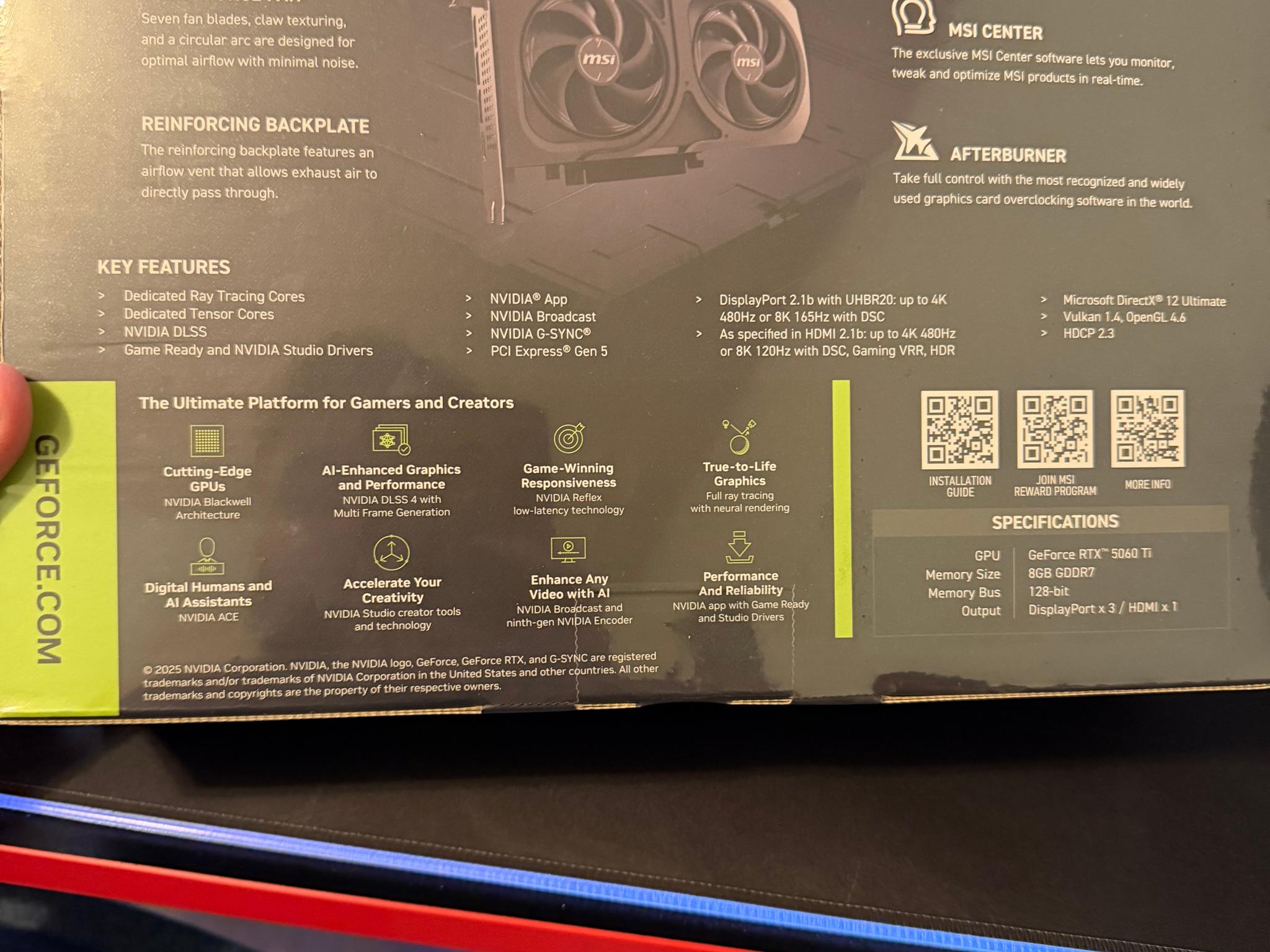 MSI RTX 5060 Ti INSPIRE 2X OC 8G - Image 3