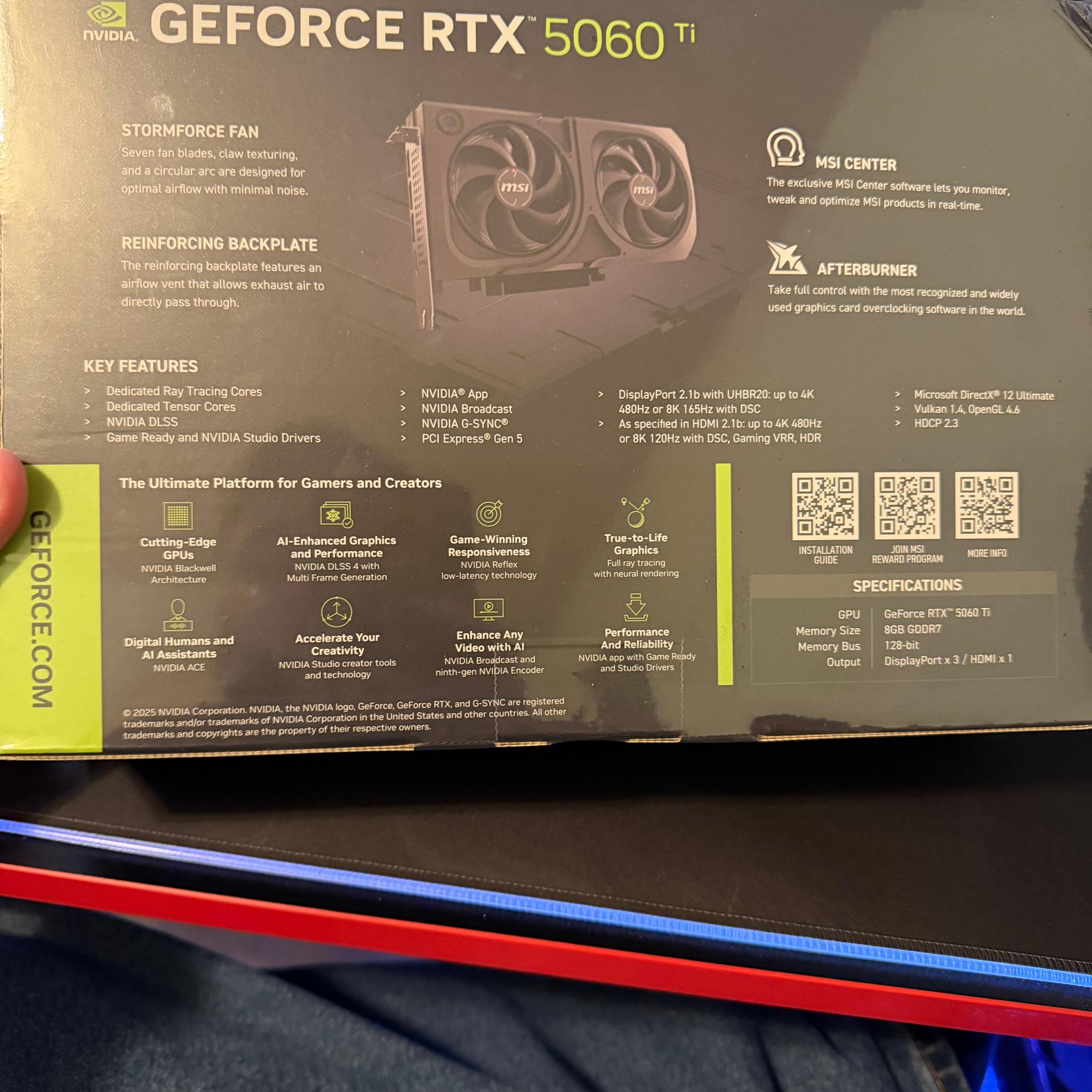 MSI RTX 5060 Ti INSPIRE 2X OC 8G