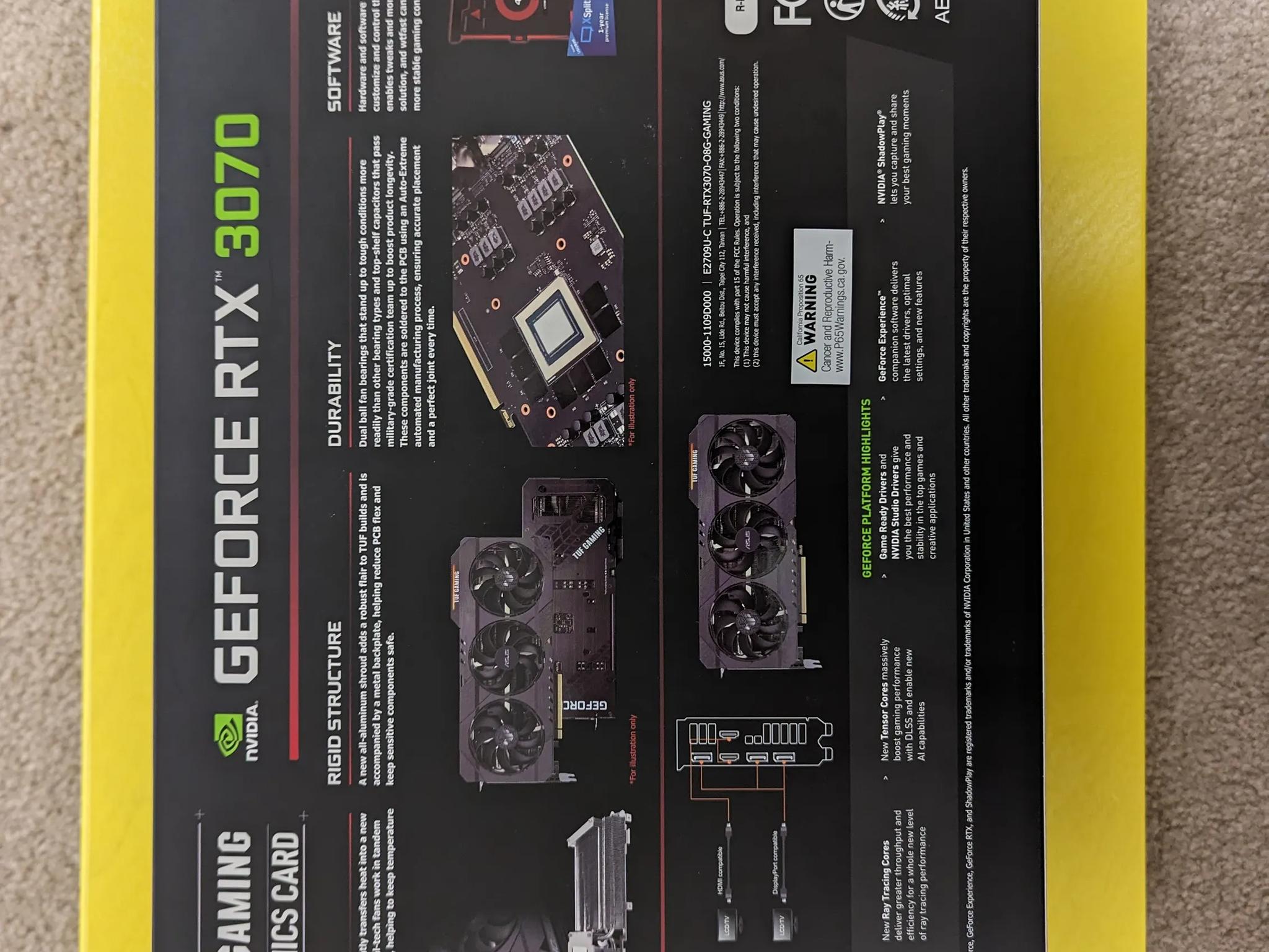 ASUS GeForce RTX 3070 TUF Gaming OC Edition 8GB GDDR6 Ray Tracing DLSS