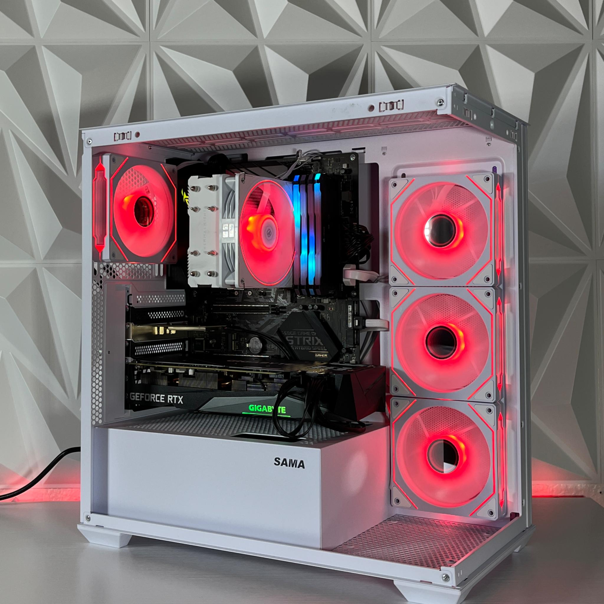 RTX 3070 OC, Ryzen 7 3700X, 32GB RAM | White RGB Gaming Computer