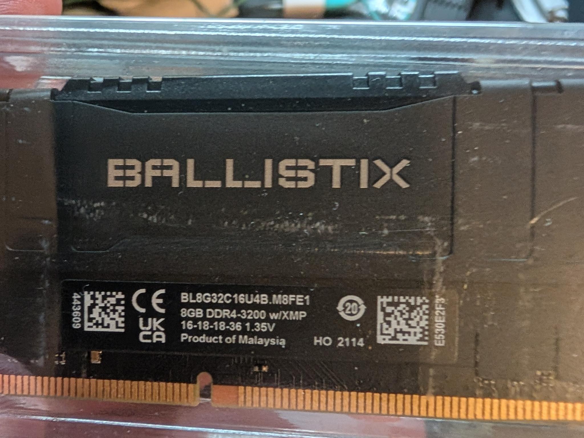 Ddr4 crucial ballistix 3200mhz 16gb