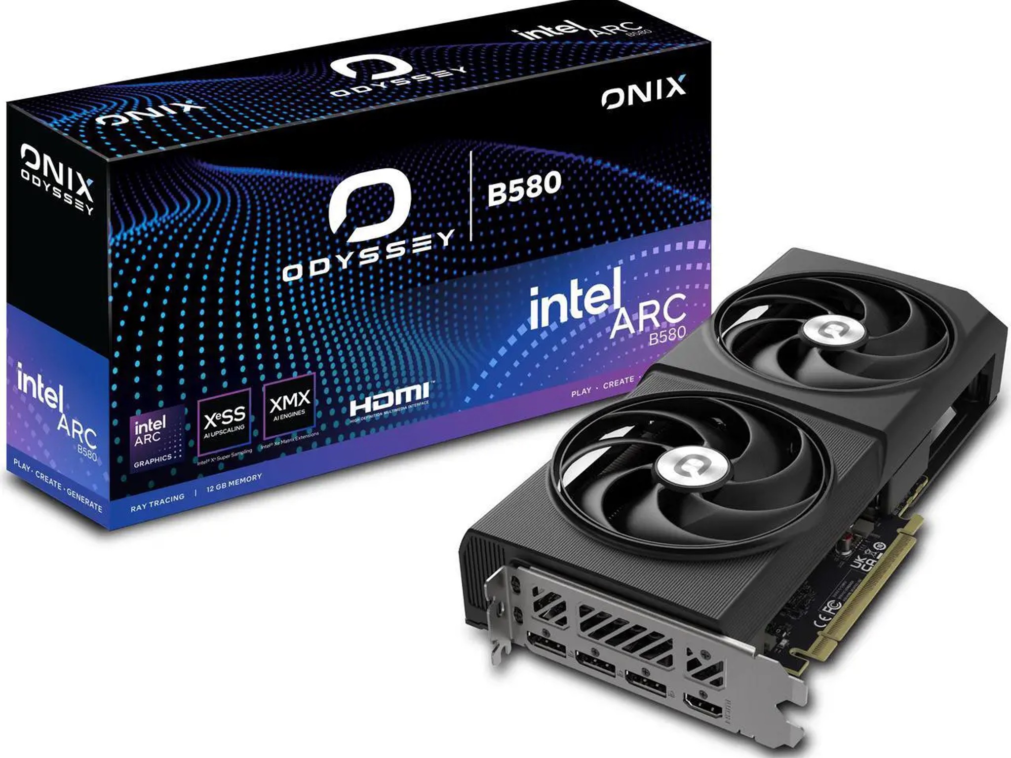 ONIX ODYSSEY Arc B580 12GB GDDR6 PCI Express 4.0 x8 ATX Graphics Card 8346-00178