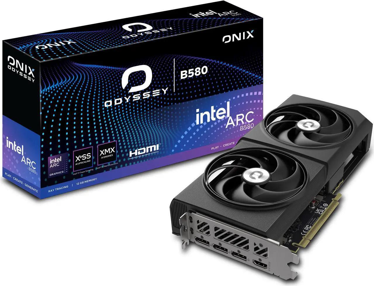 ONIX ODYSSEY Arc B580 12GB GDDR6 PCI Express 4.0 x8 ATX Graphics Card 8346-00178