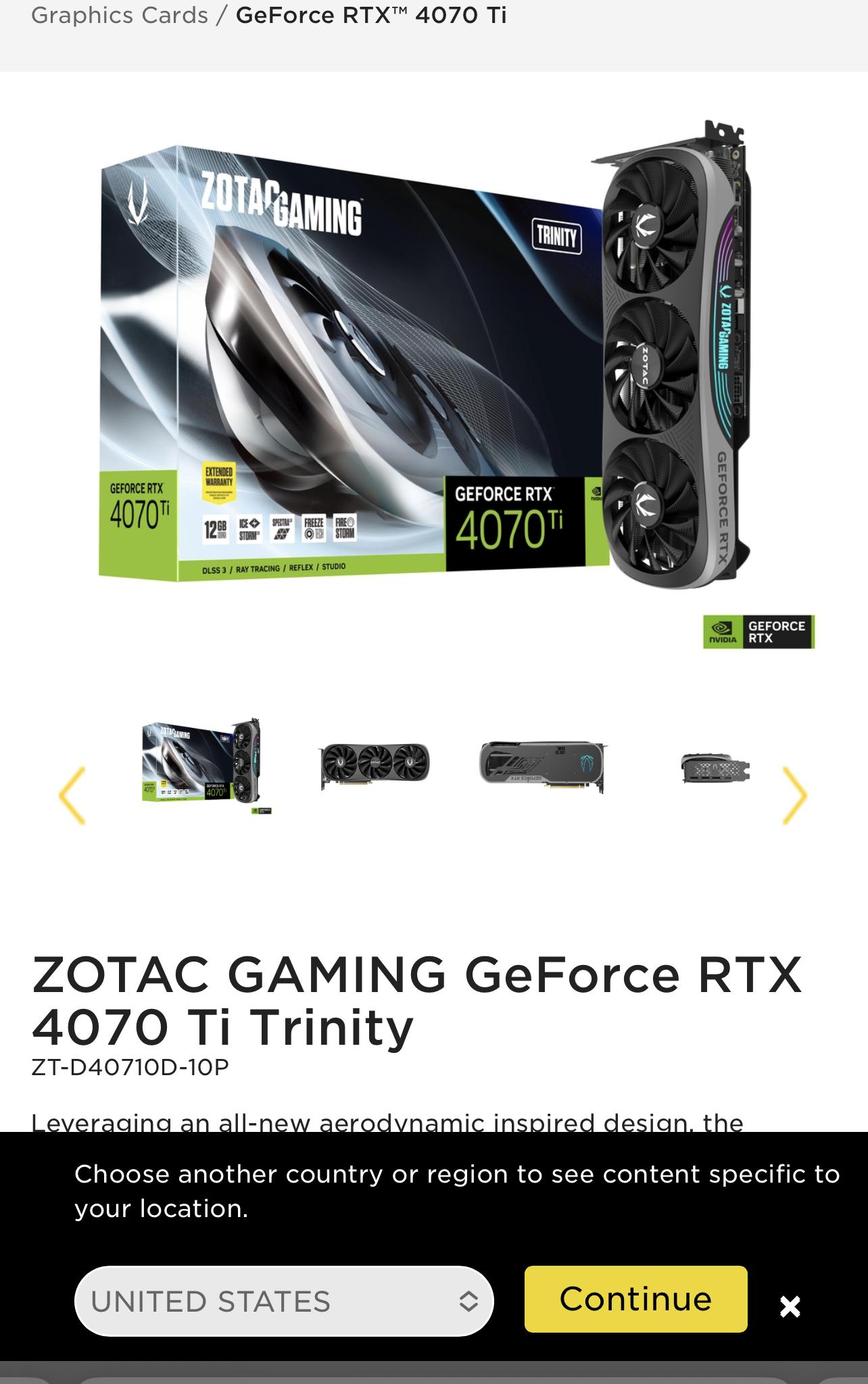 ZOTAC GAMING GeForce RTX 4070 Ti Trinity