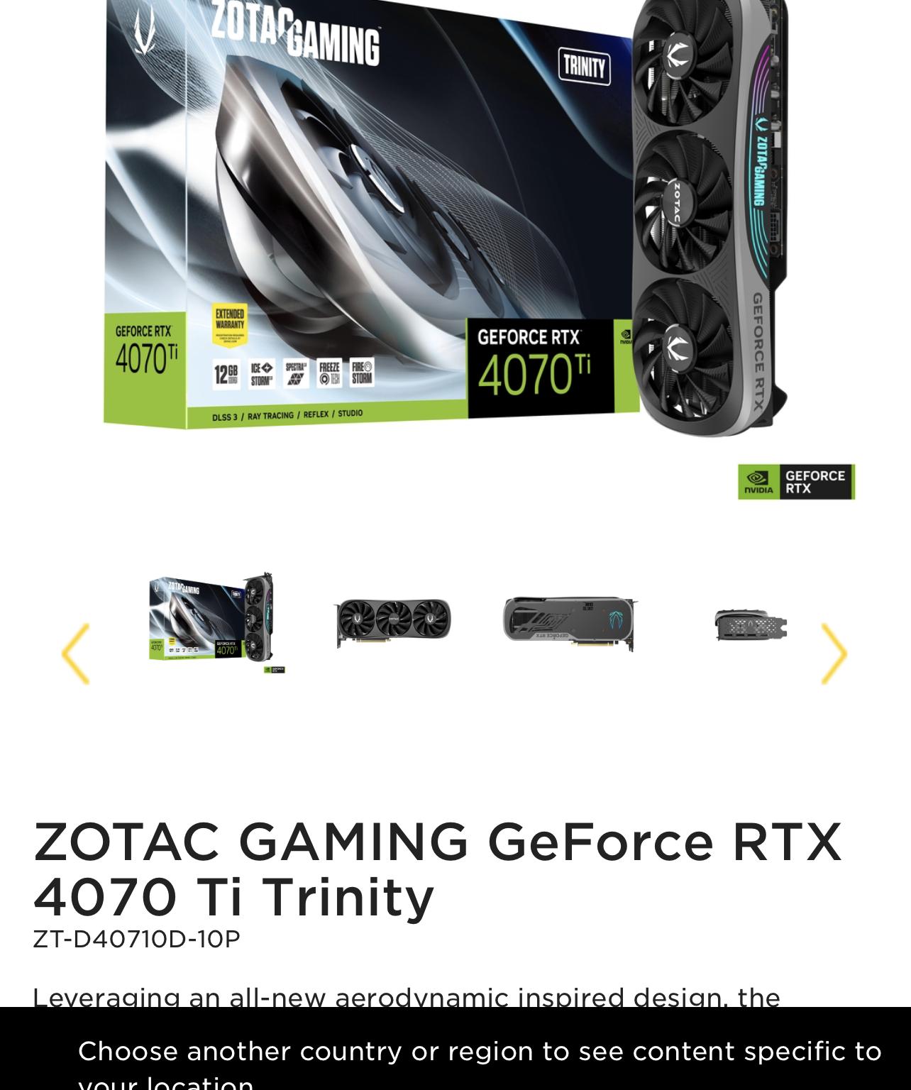 ZOTAC GAMING GeForce RTX 4070 Ti Trinity