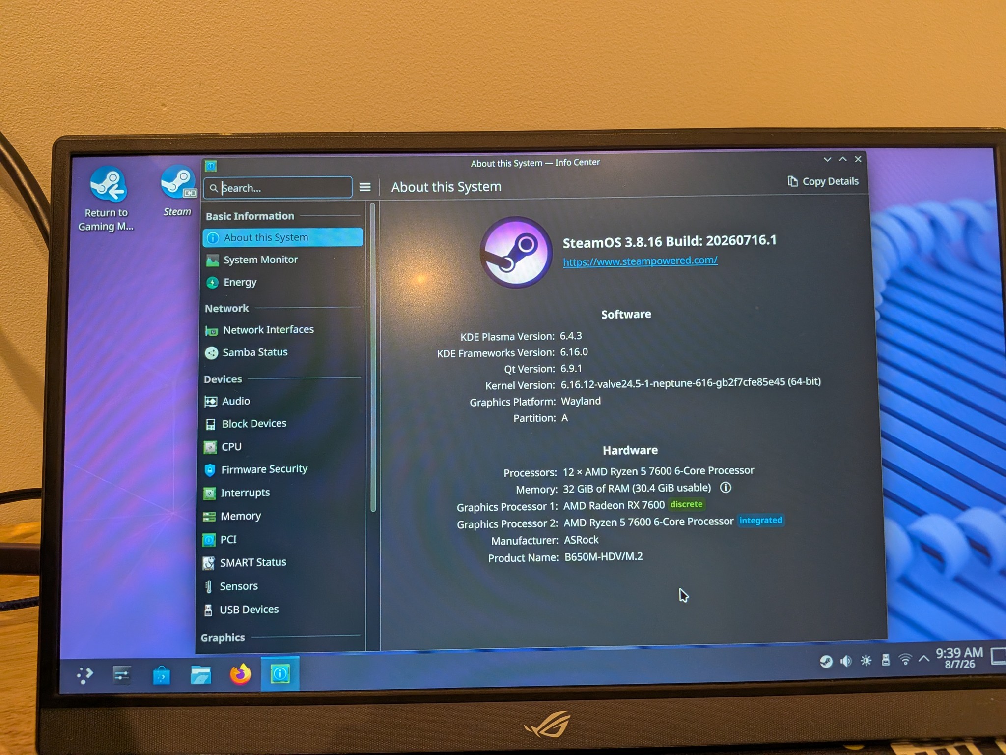 Blackout 7600 - Ryzen 5 7600, RX 7600, 32GB RAM, 1TB NVMe SSD, SteamOS