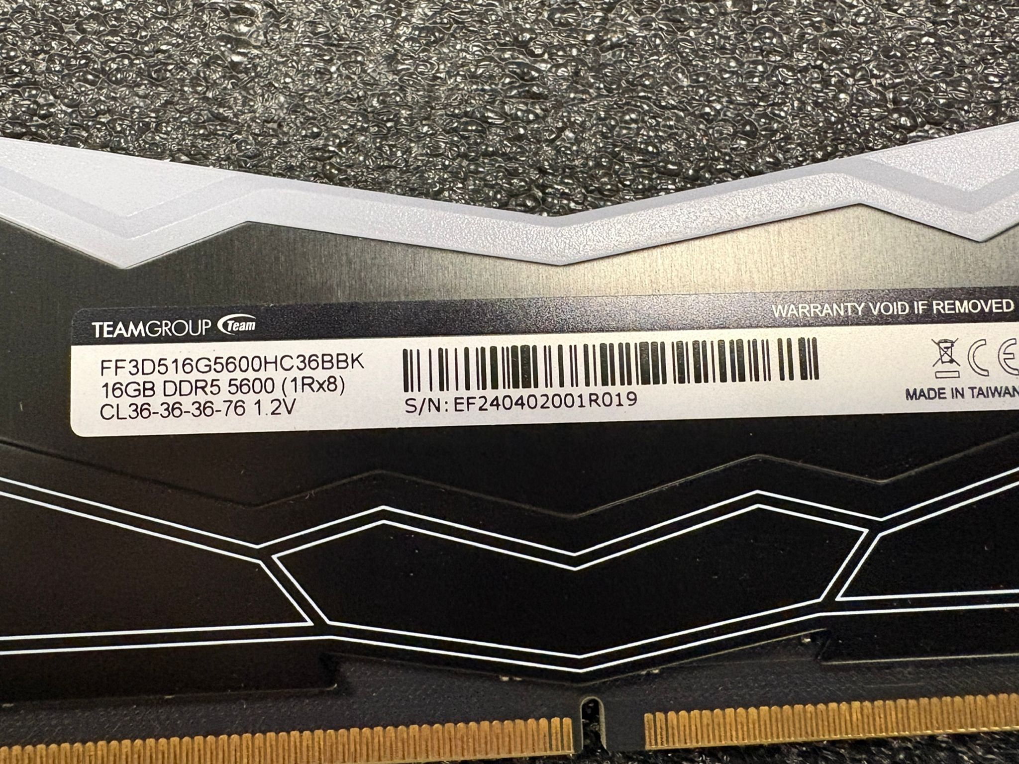 TEAM GROUP T-FORCE DELTA 16GB (1x16GB) DDR5 5600MHZ-FF3D516G5600HC36BBK - Desktop Memory