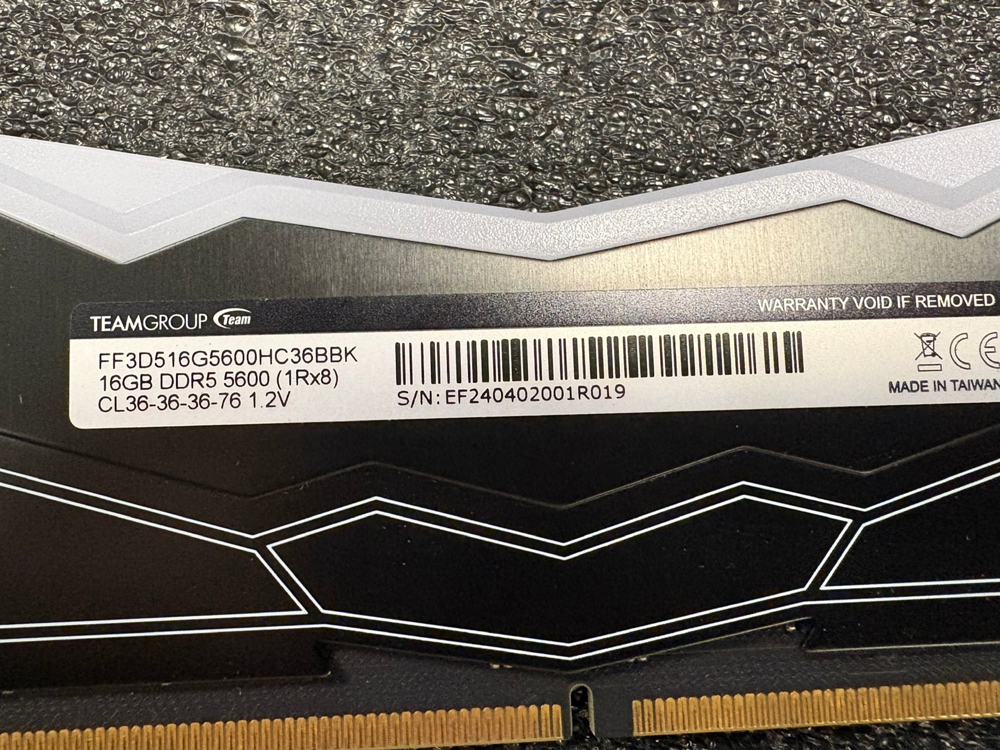 TEAM GROUP T-FORCE DELTA 16GB (1x16GB) DDR5 5600MHZ-FF3D516G5600HC36BBK - Desktop Memory