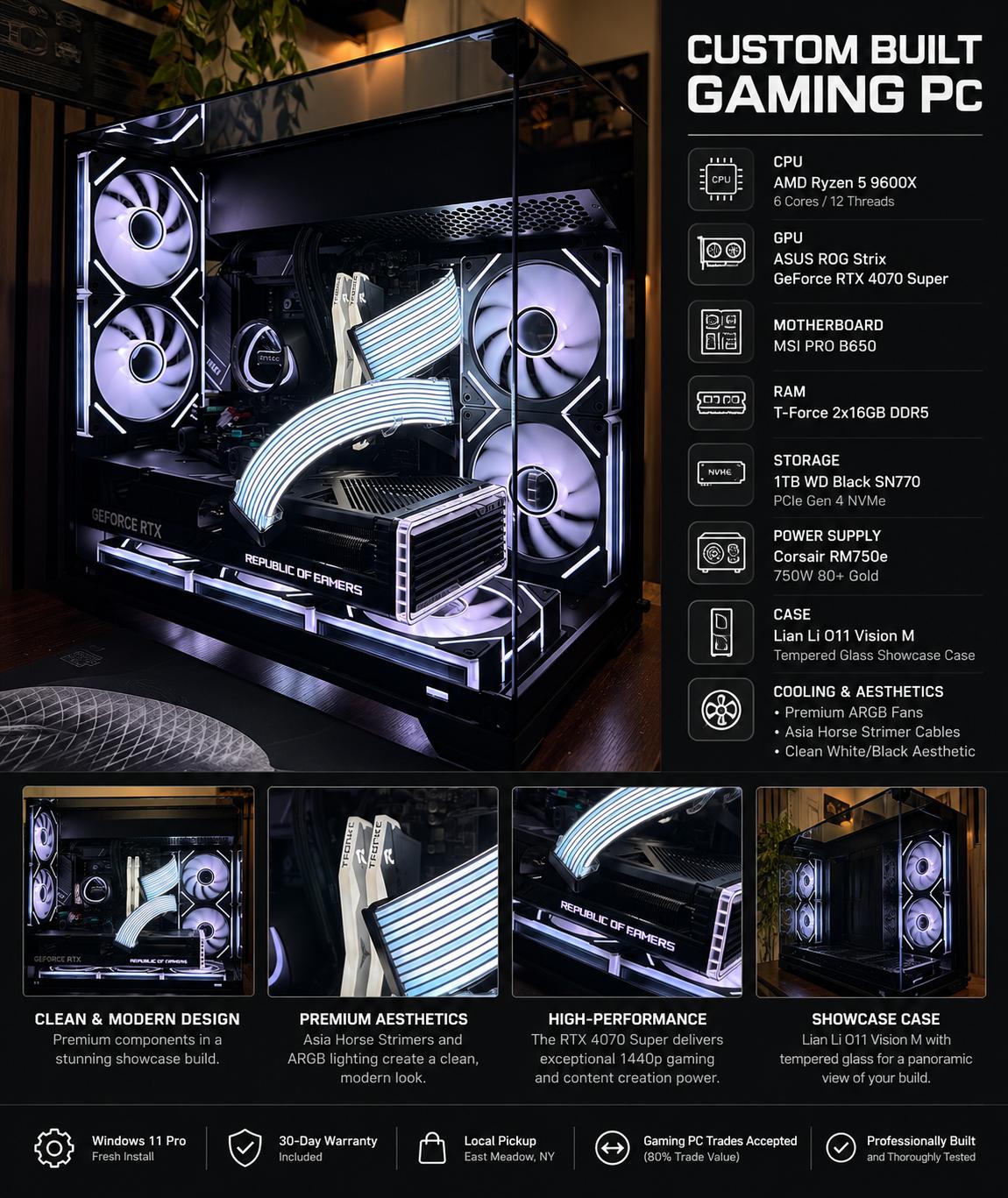 🔥 High-End Gaming PC – RTX 4070 Super | Ryzen 5 9600X | 32GB DDR5 + 1TB NVMe 🔥
