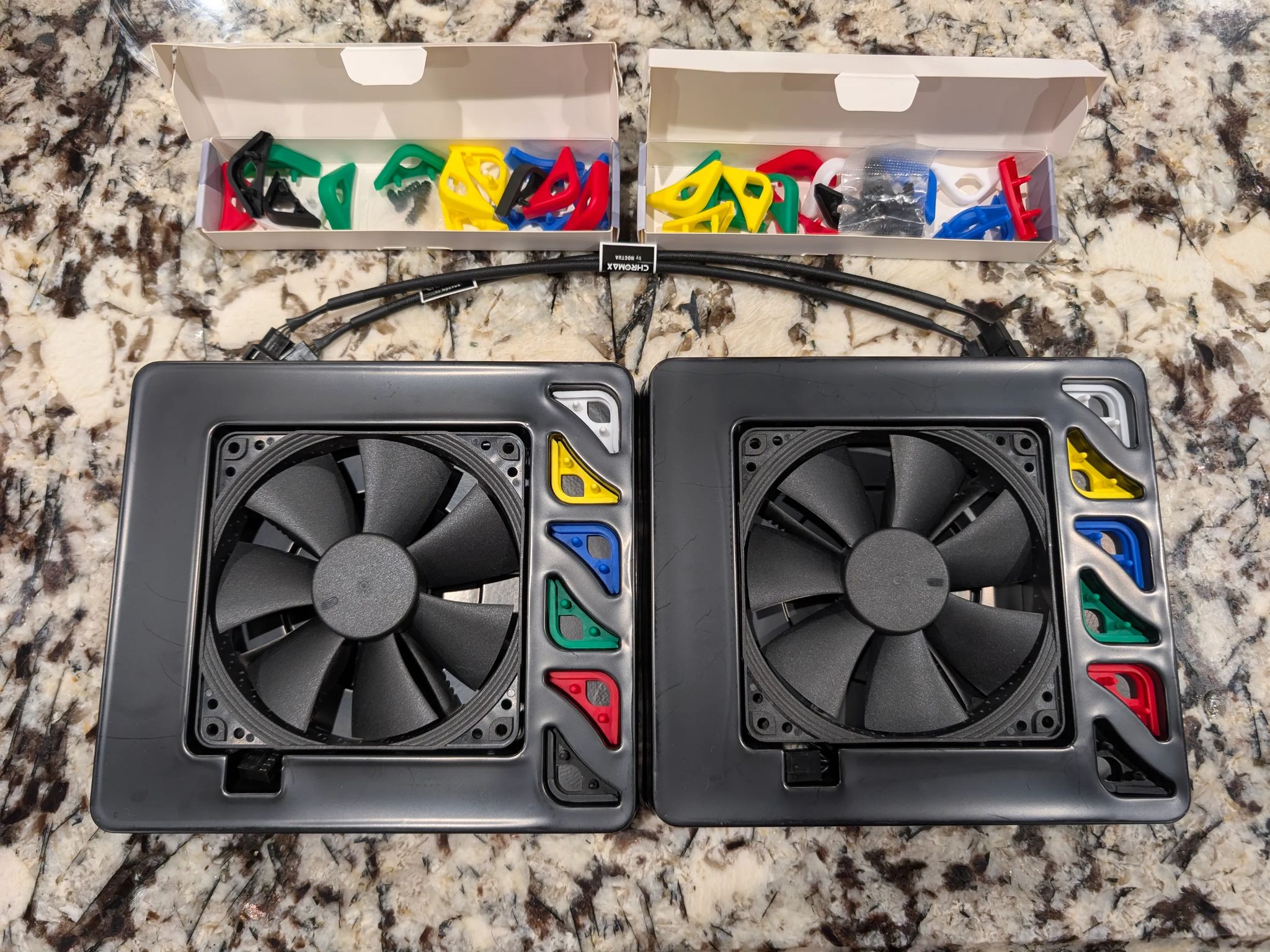 x2 Noctua NF-F12 120mm PWM Chromax Black Swap Pressure Optimized Fans
