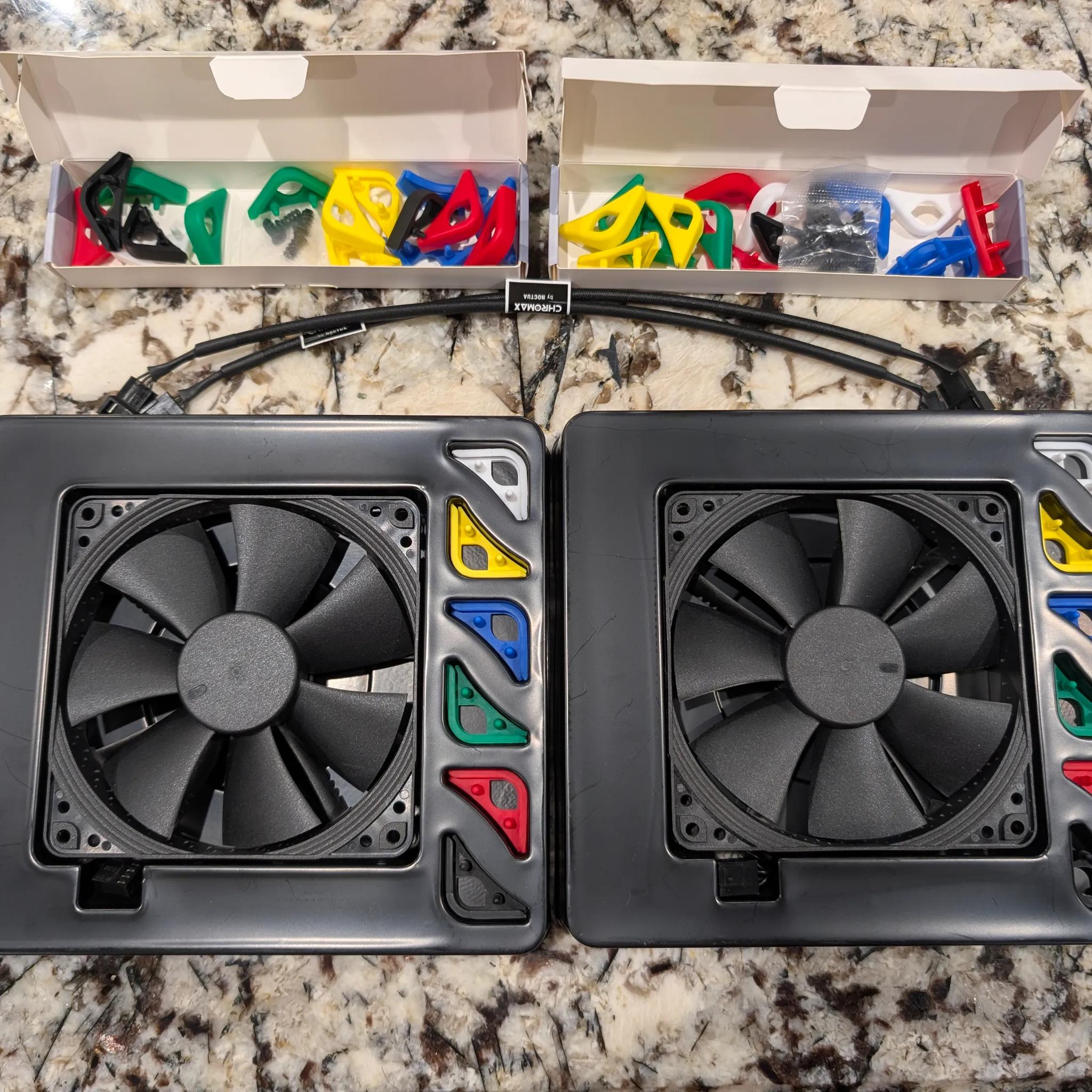 x2 Noctua NF-F12 120mm PWM Chromax Black Swap Pressure Optimized Fans