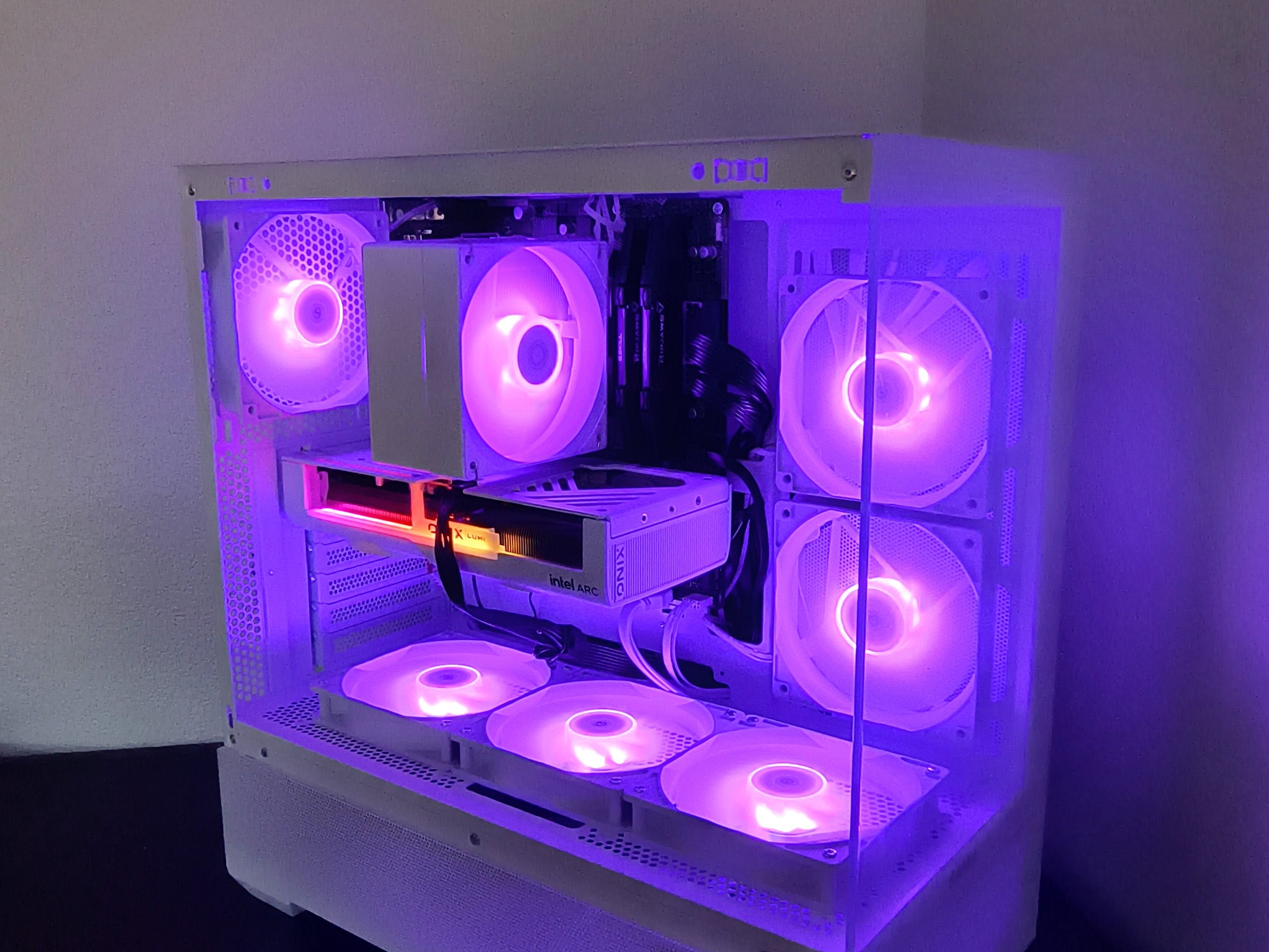 🎖️Honor🎖️ New White RGB Gaming PC, Intel B580+AMD Ryzen 5 5500=High Preformance and Value