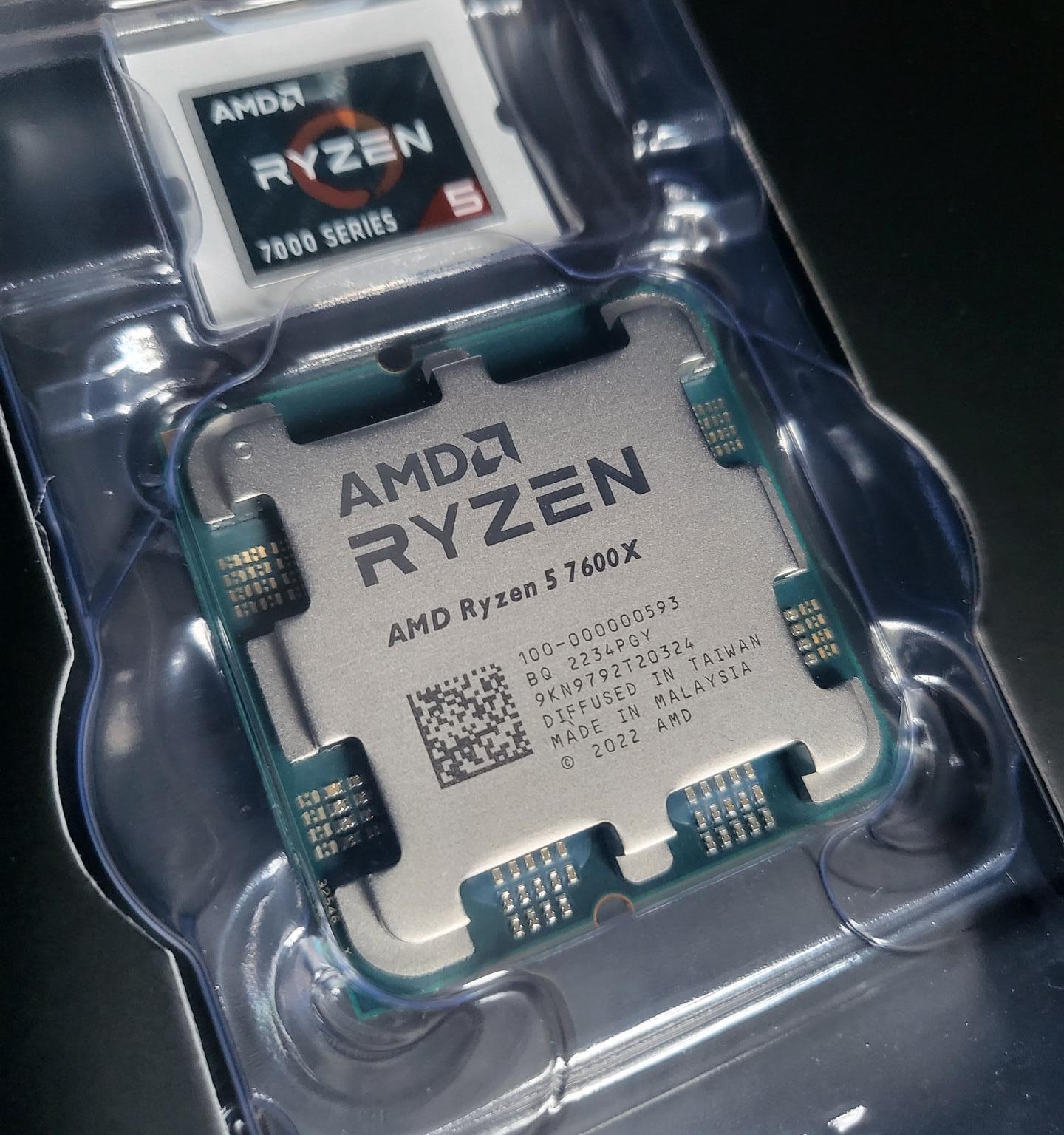 AMD Ryzen 5 7600X - Zen 4 6-Core 4.7 GHz - Socket AM5 - 105W Desktop Processor