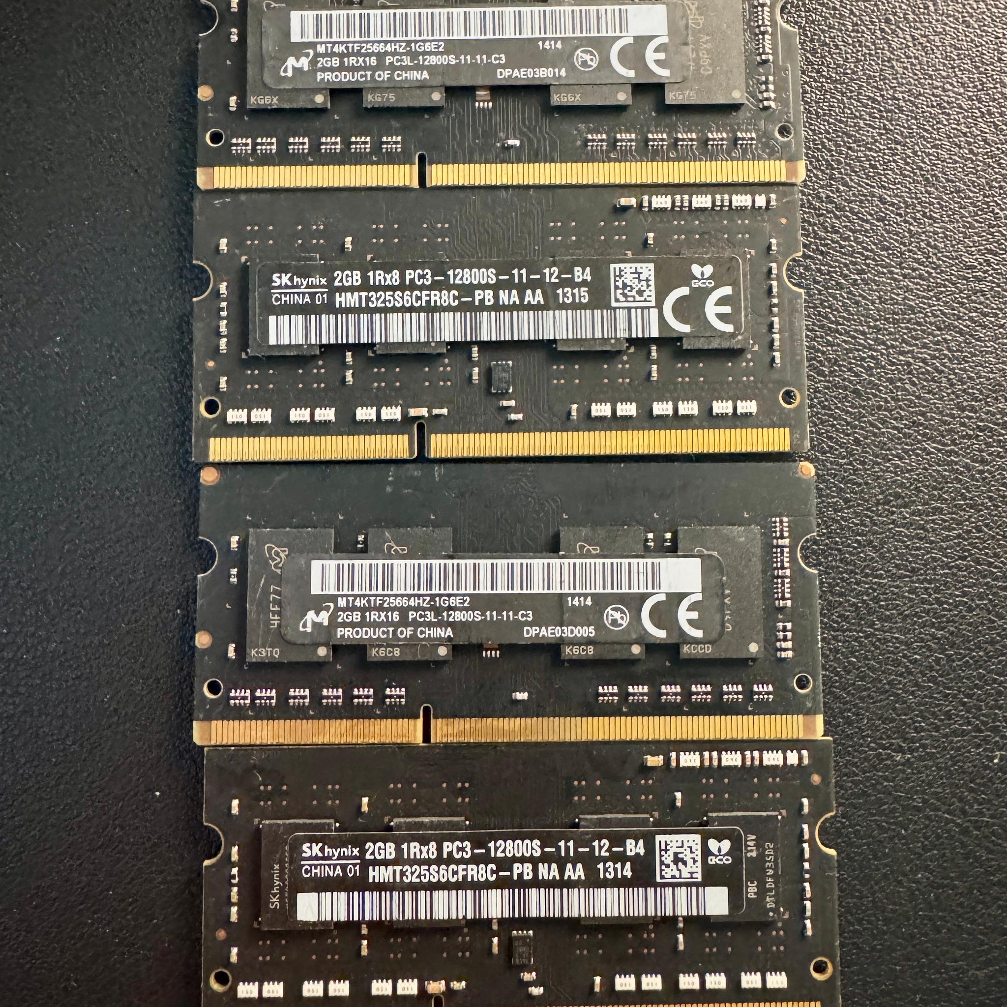 DDR3 Laptop RAM PC3-12800S 2GB SODIMM – 8GB Total