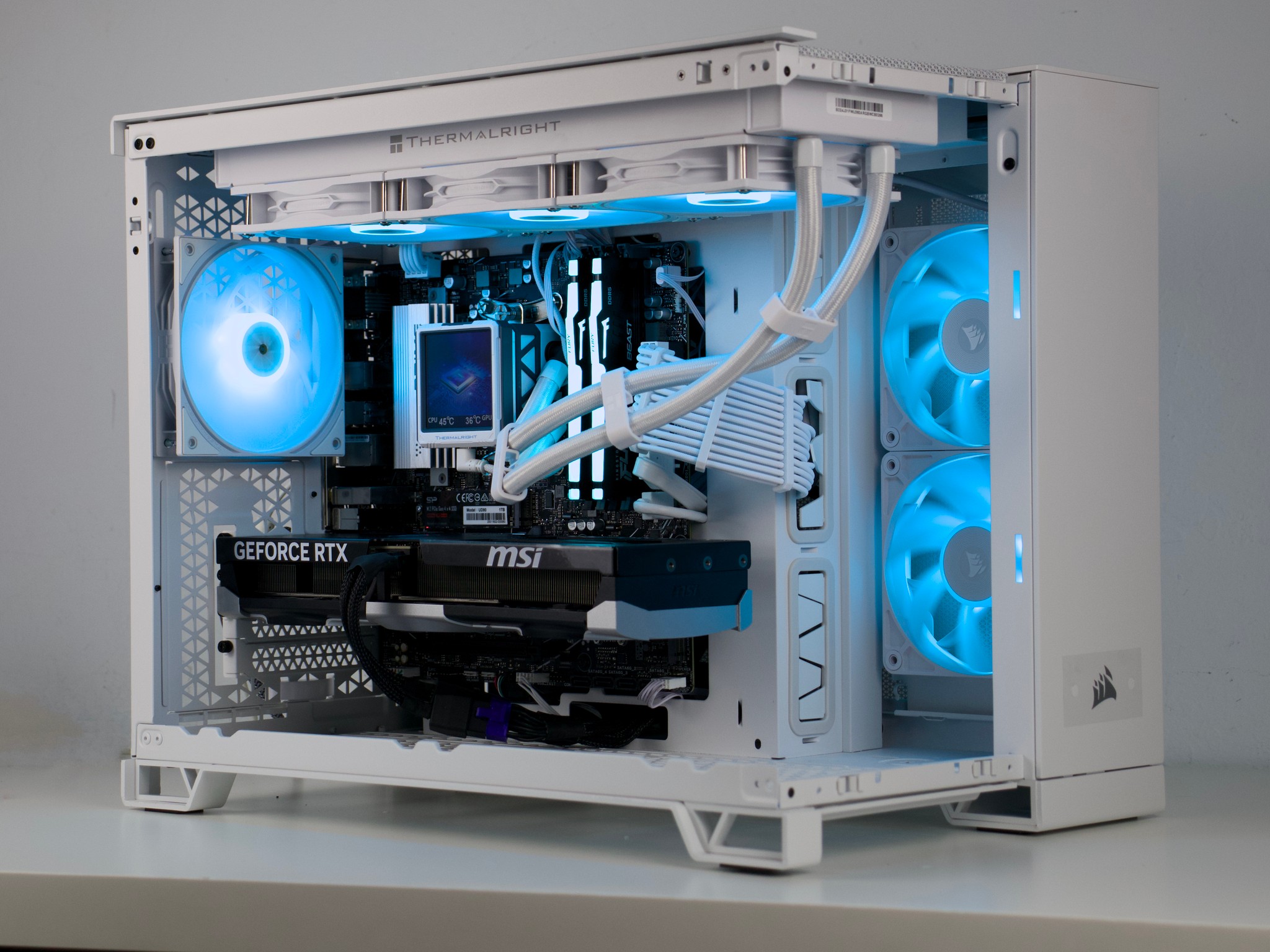 ☁️ Clean White PC | RTX 5070 12GB, Ryzen 5 7600X, 32GB DDR5, 1TB NVMe, LCD AIO | Gaming PC ☁️