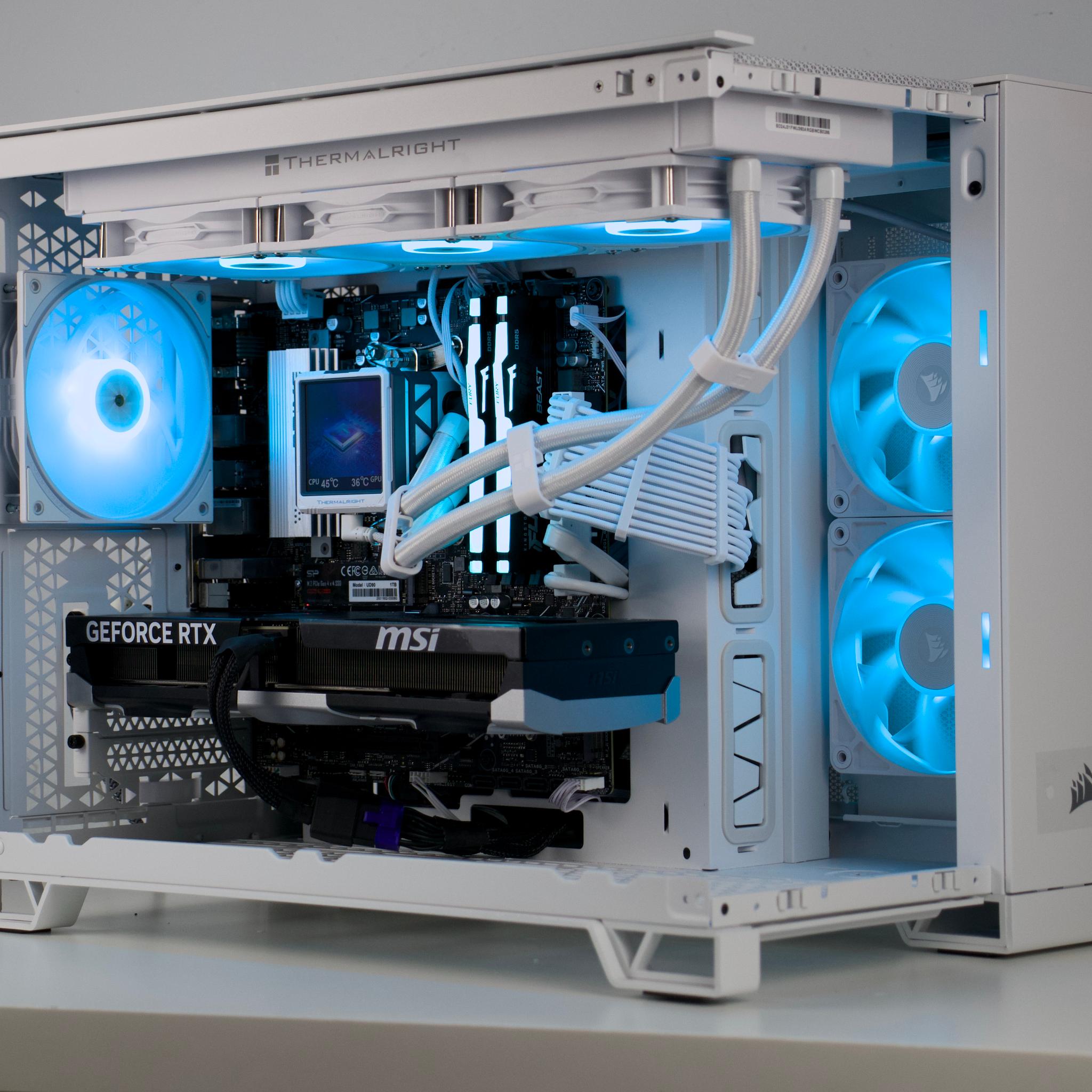 ☁️ Clean White PC | RTX 5070 12GB, Ryzen 5 7600X, 32GB DDR5, 1TB NVMe, LCD AIO | Gaming PC ☁️