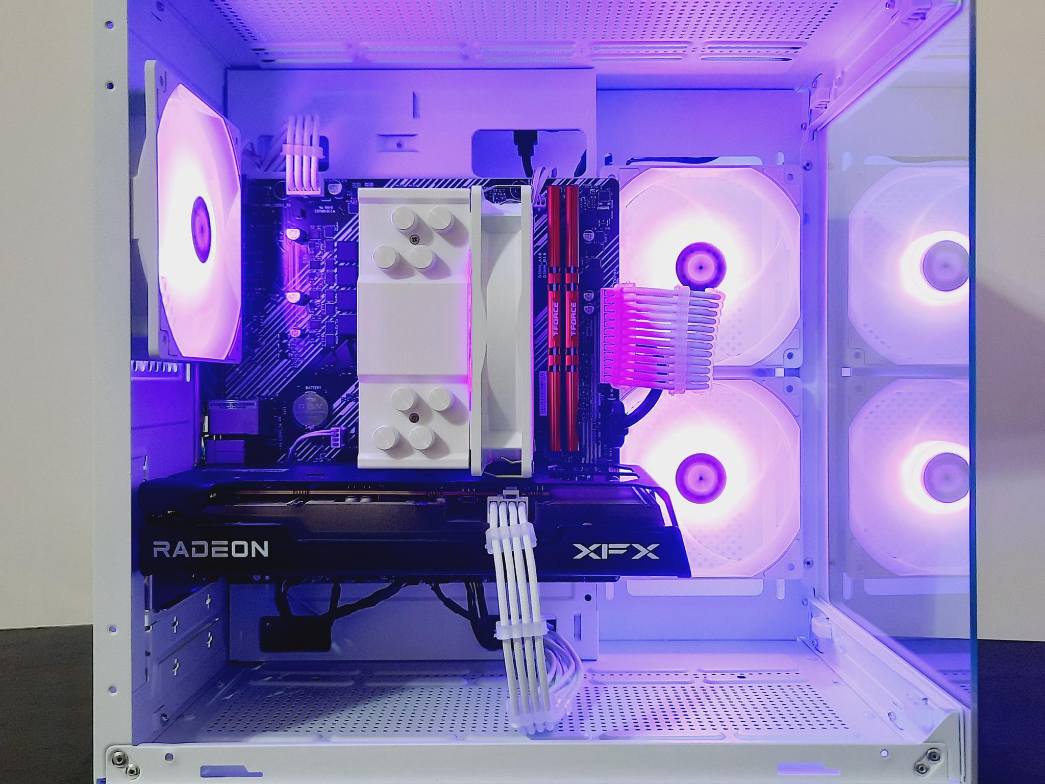 ❄️White Gaming PC w RGB - Ryzen 5 4500 ● 16GB RAM ● 1TB SSD - RX 6600 8GB ● Great Value 1080p