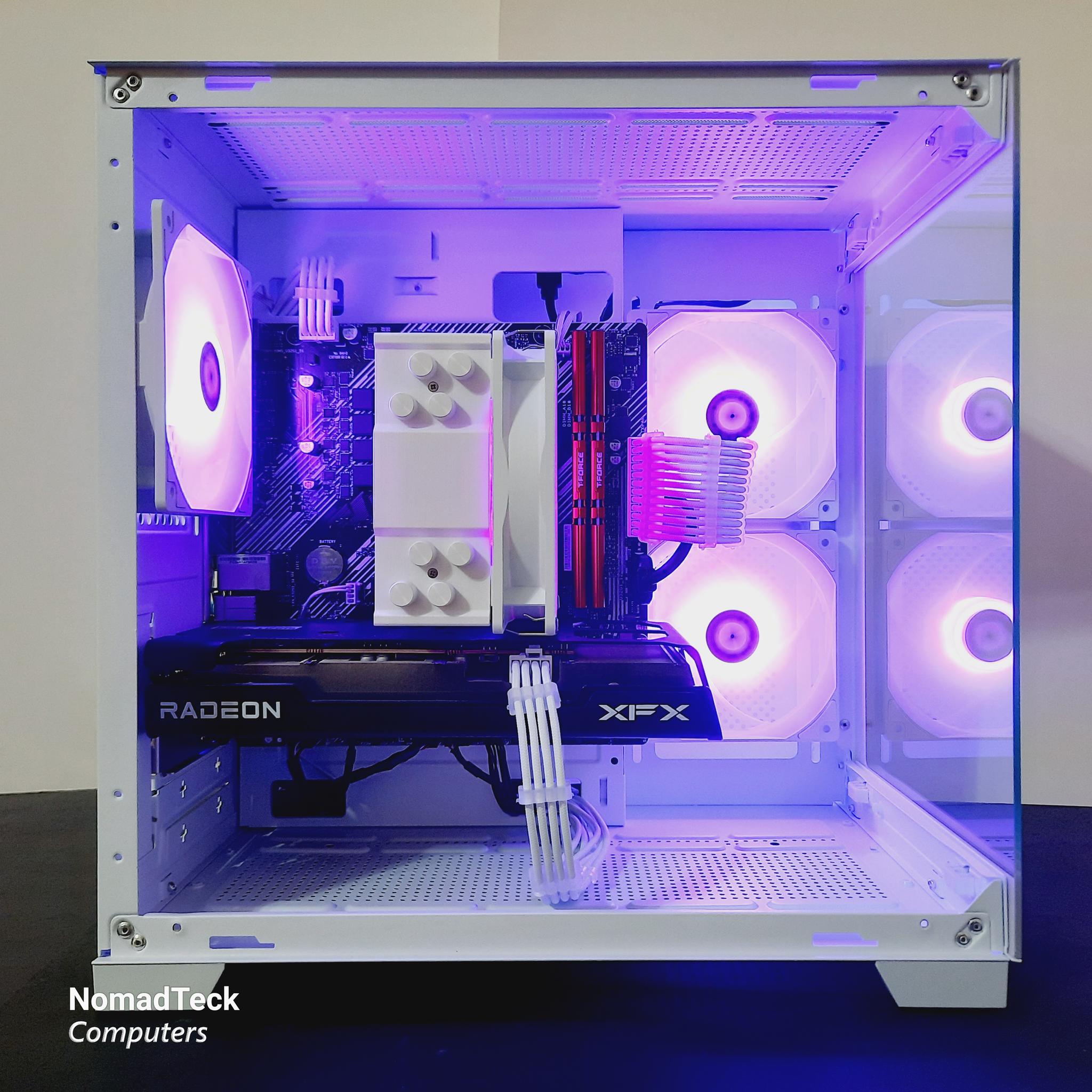 ❄️White Gaming PC w RGB - Ryzen 5 4500 ● 16GB RAM ● 1TB SSD - RX 6600 8GB ● Great Value 1080p