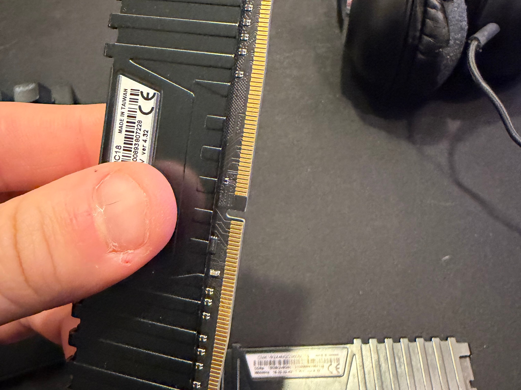 16gb DDR4 corsair ram. 3600mhz cl18