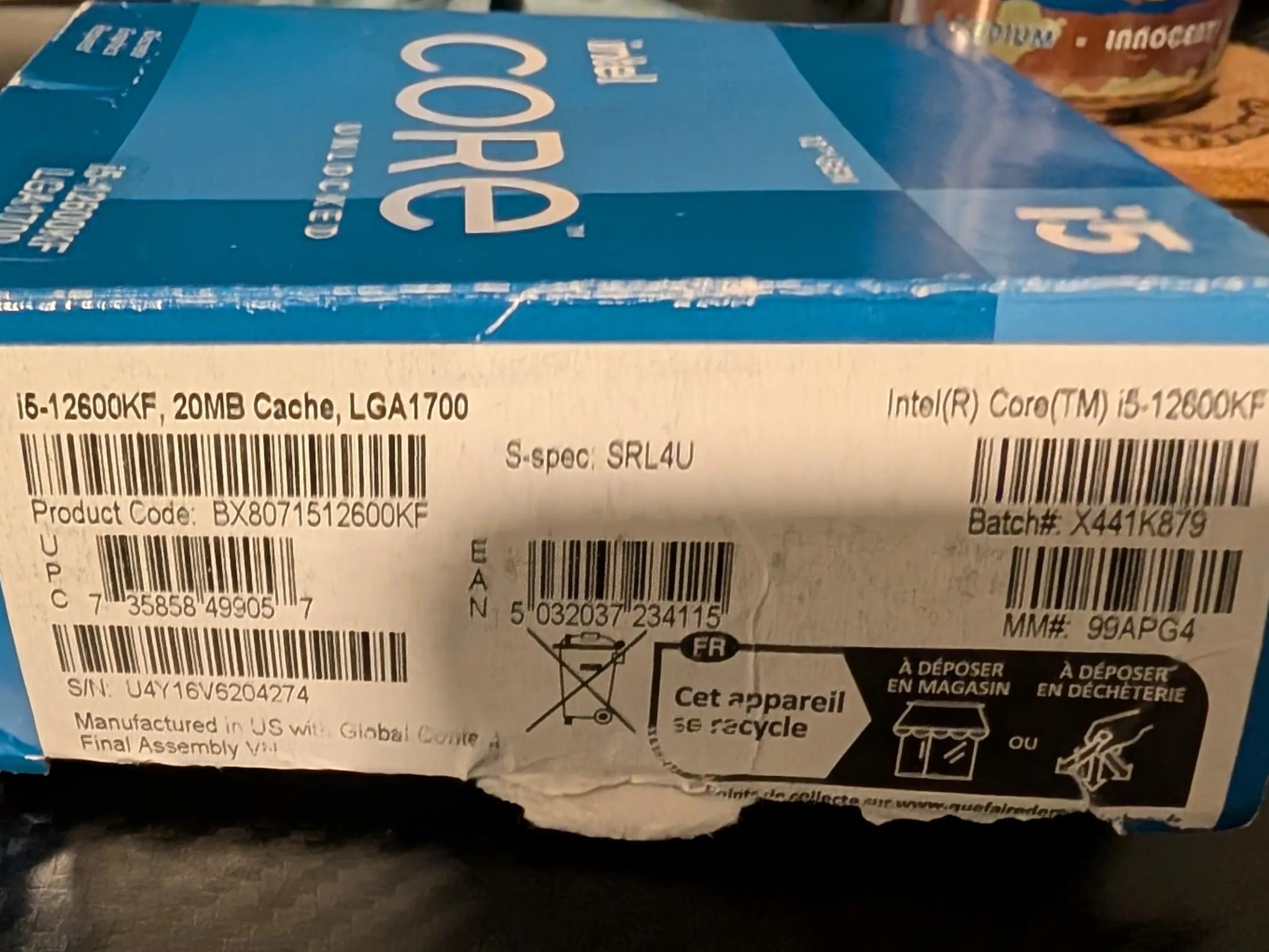 Intel Core I5 12600k