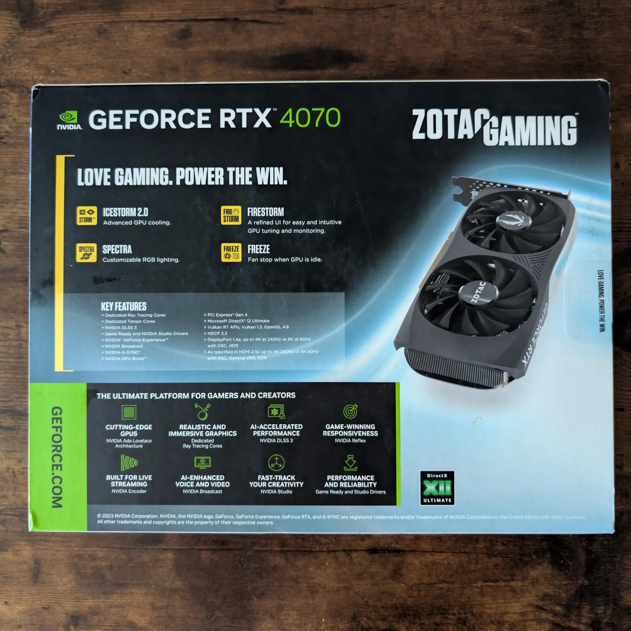 ZOTAC GAMING GeForce RTX 4070 Twin Edge OC