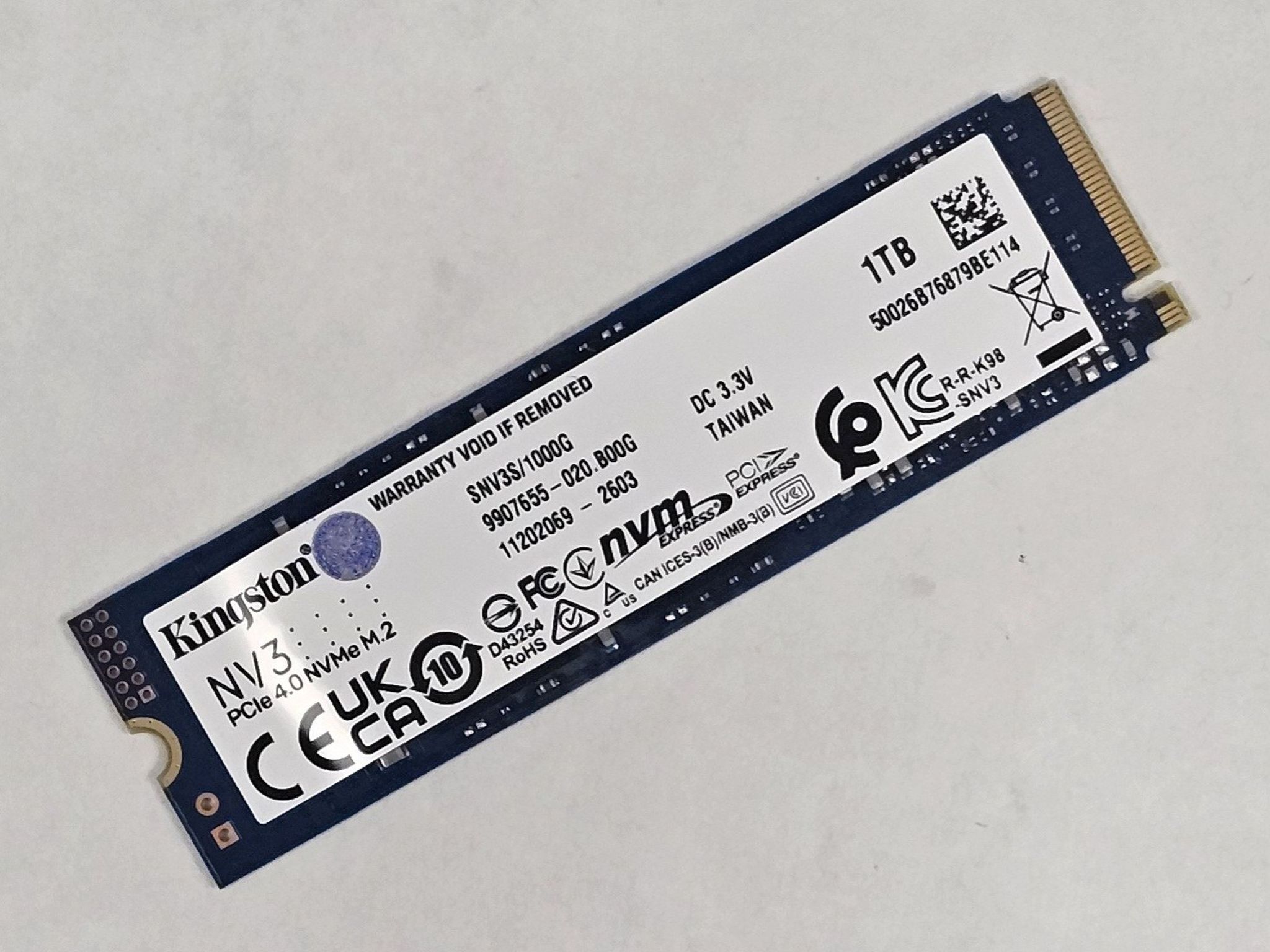 1TB NVMe M.2 SSD Kingston NV3 Gen4