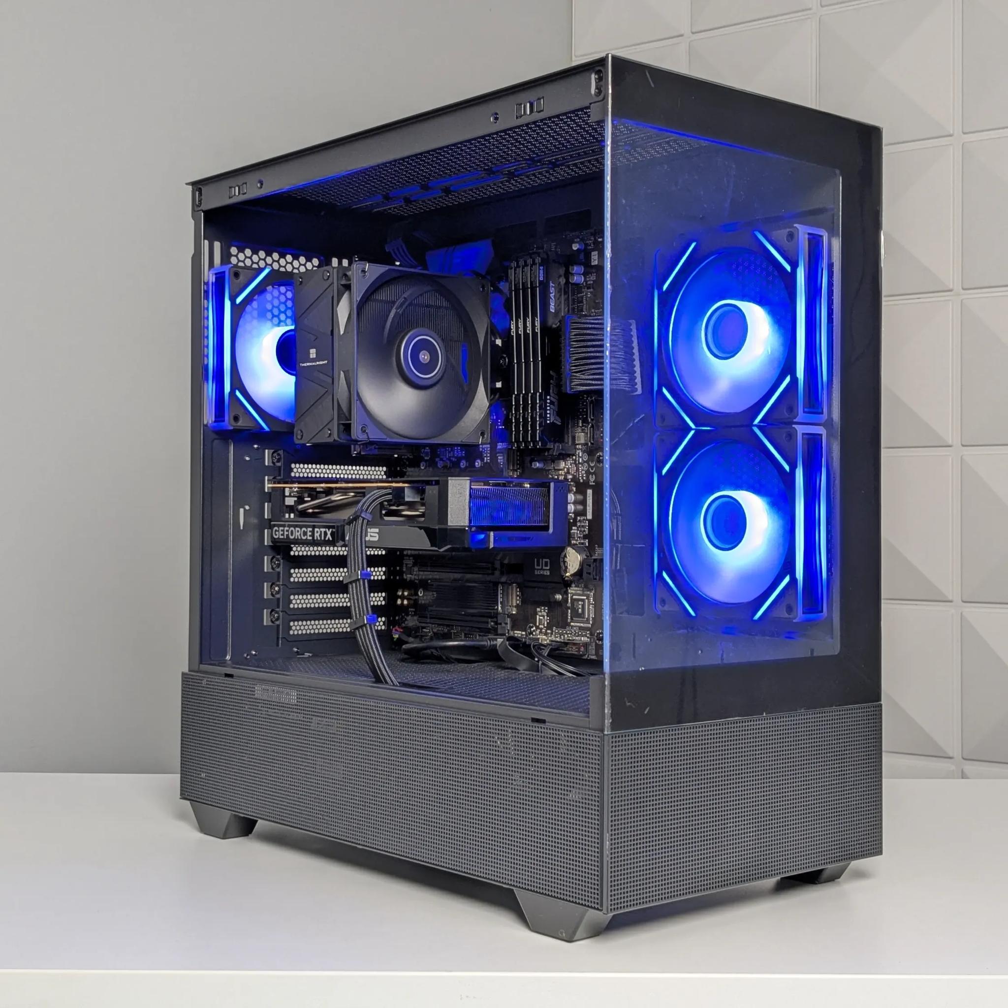 Black RGB Gaming PC - Ryzen 5 5500 - RTX 5060