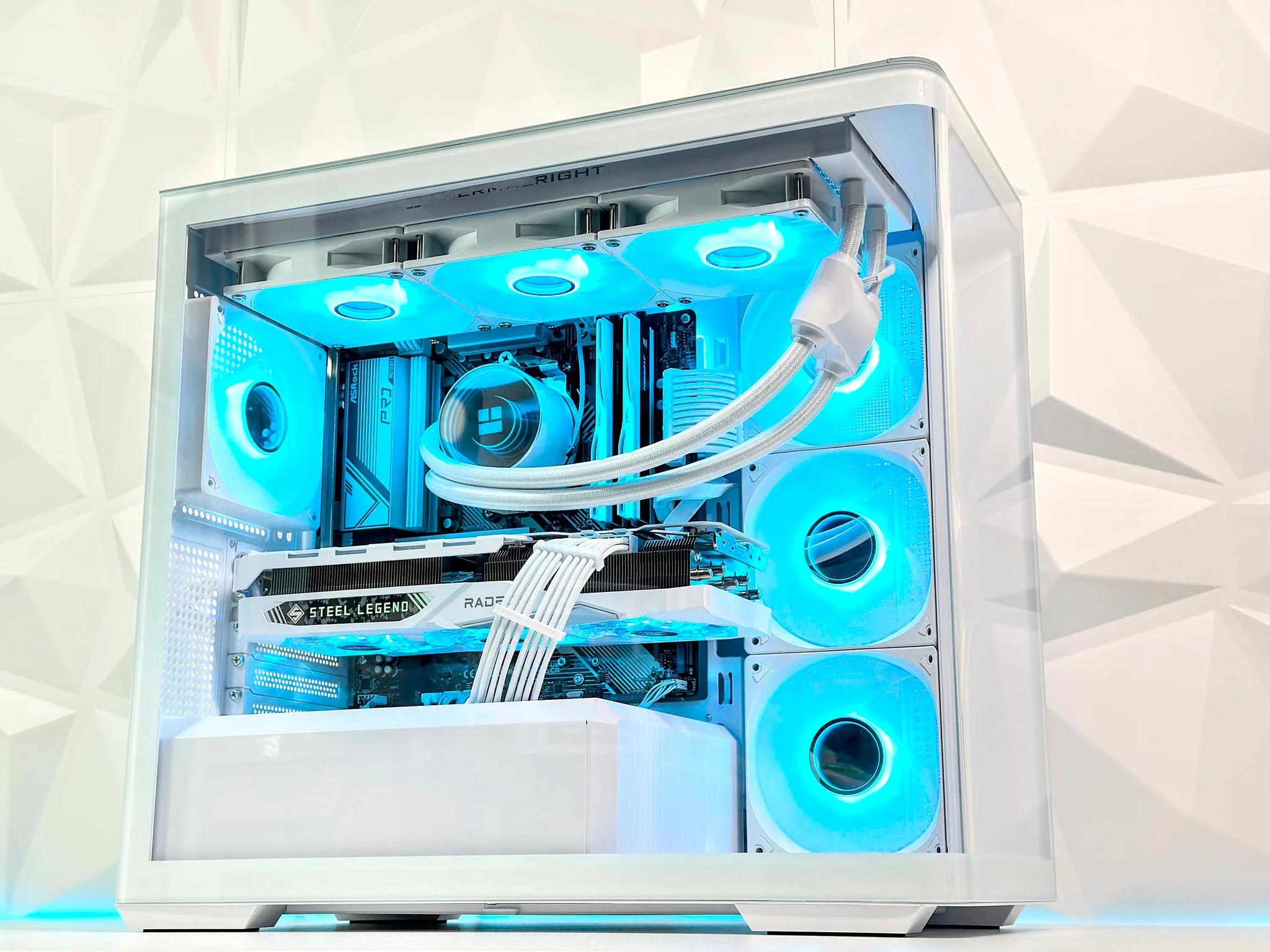 🤍👁️‍🗨️Liquid Cooled Gaming PC◊AMD RX 7800 XT 16GB◊AMD Ryzen 5 7500F◊32GB DDR5◊1TB SSD