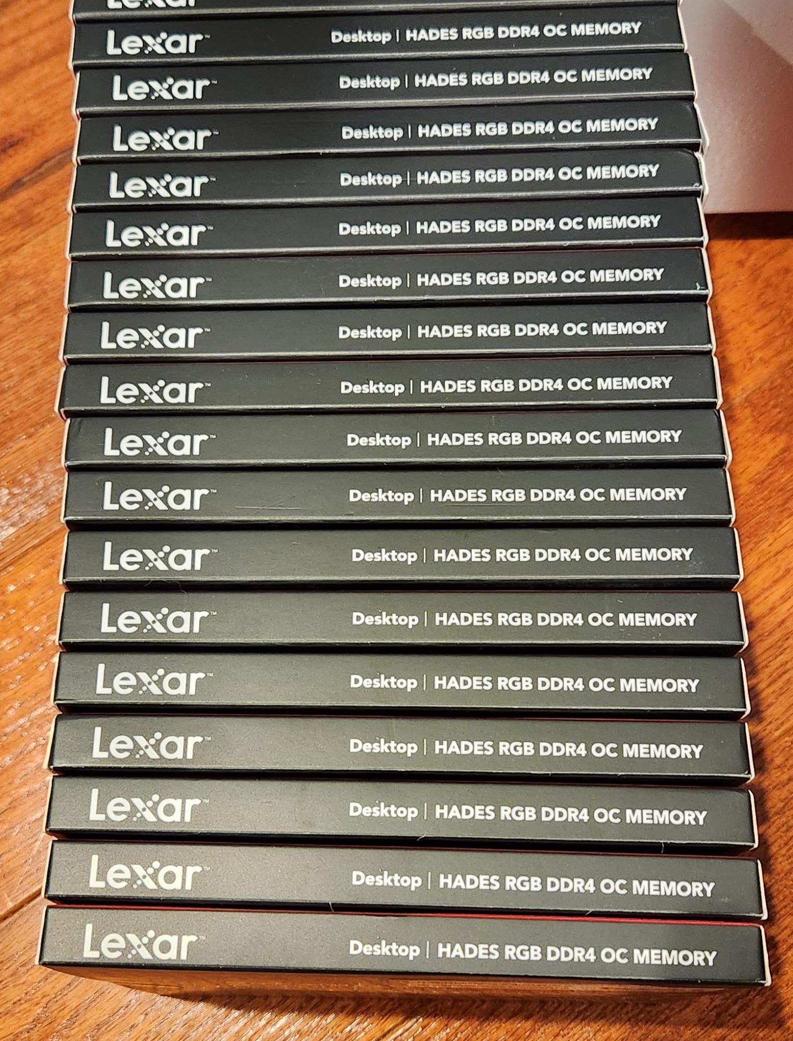 FOUR KITS - 2x8GB DDR4 @ 3600C18 (Lexar Hades RGB) - BNIB