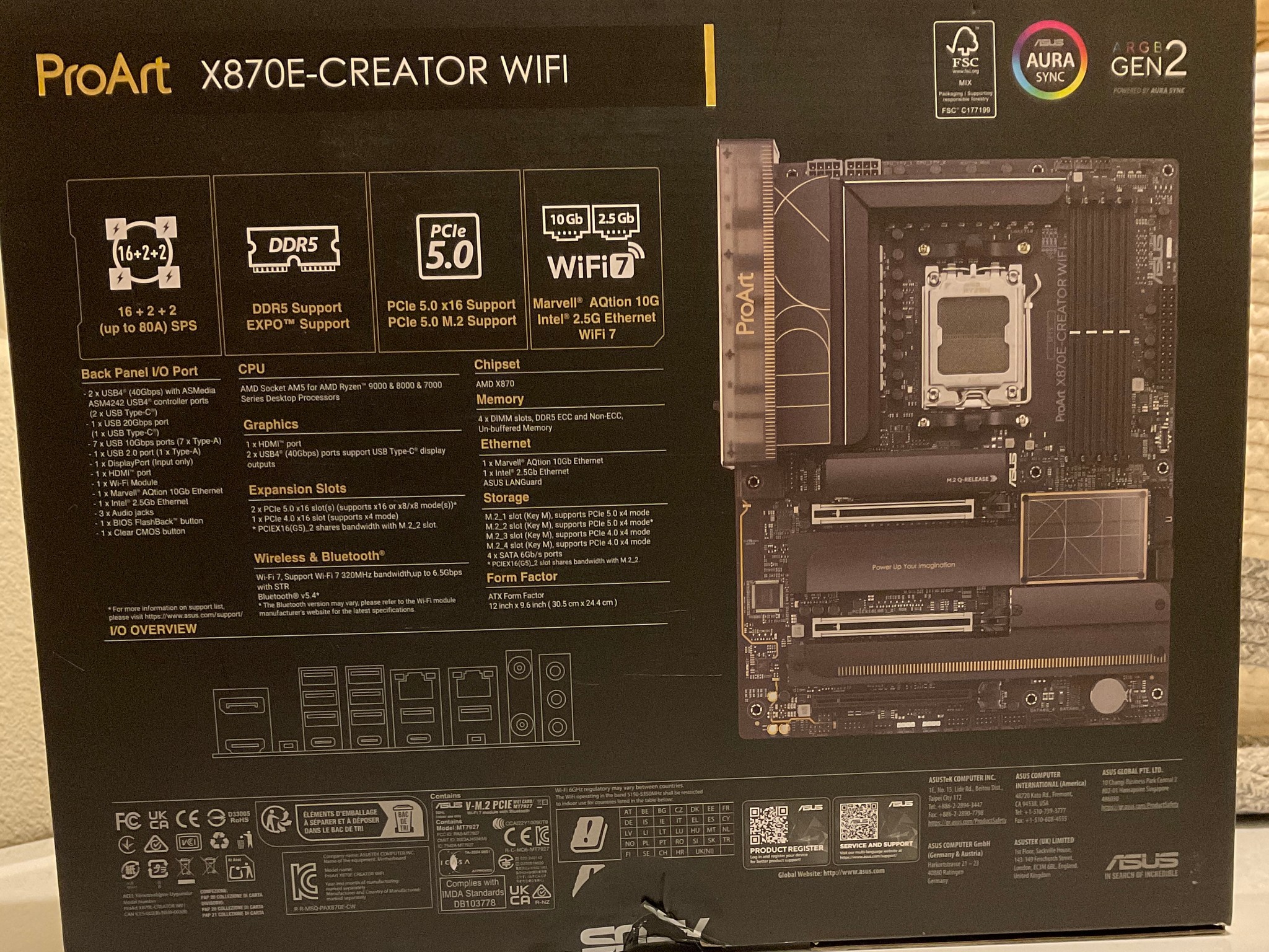 Asus X870E-Creator Proart MOBO, 48GB DDR5 and Fractal North XL bundle